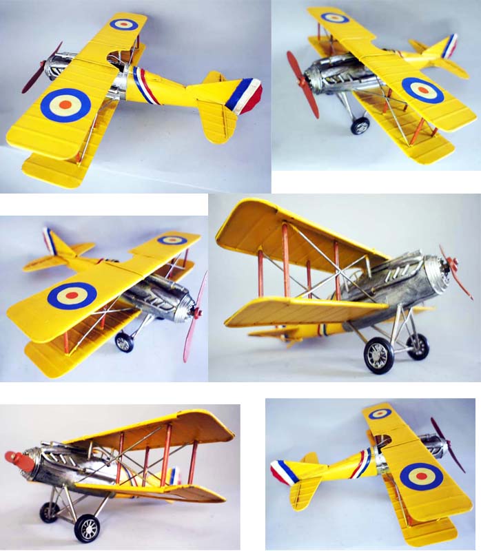 ブリキ飛行機✈️JN-7H イエロー二重翼機モデル 【公式通販】