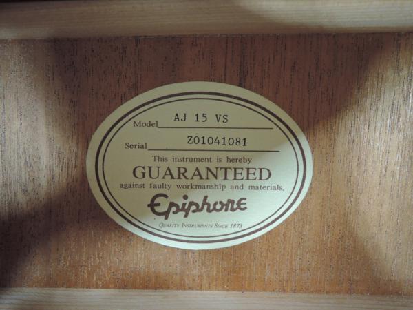 高額買取実施中!!】Epiphone エピフォン AJ 15 VS アコースティック