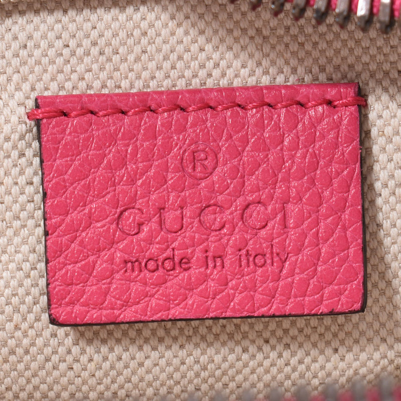 グッチGGプリント スモールベルトバッグ ピンク レディース カーフ