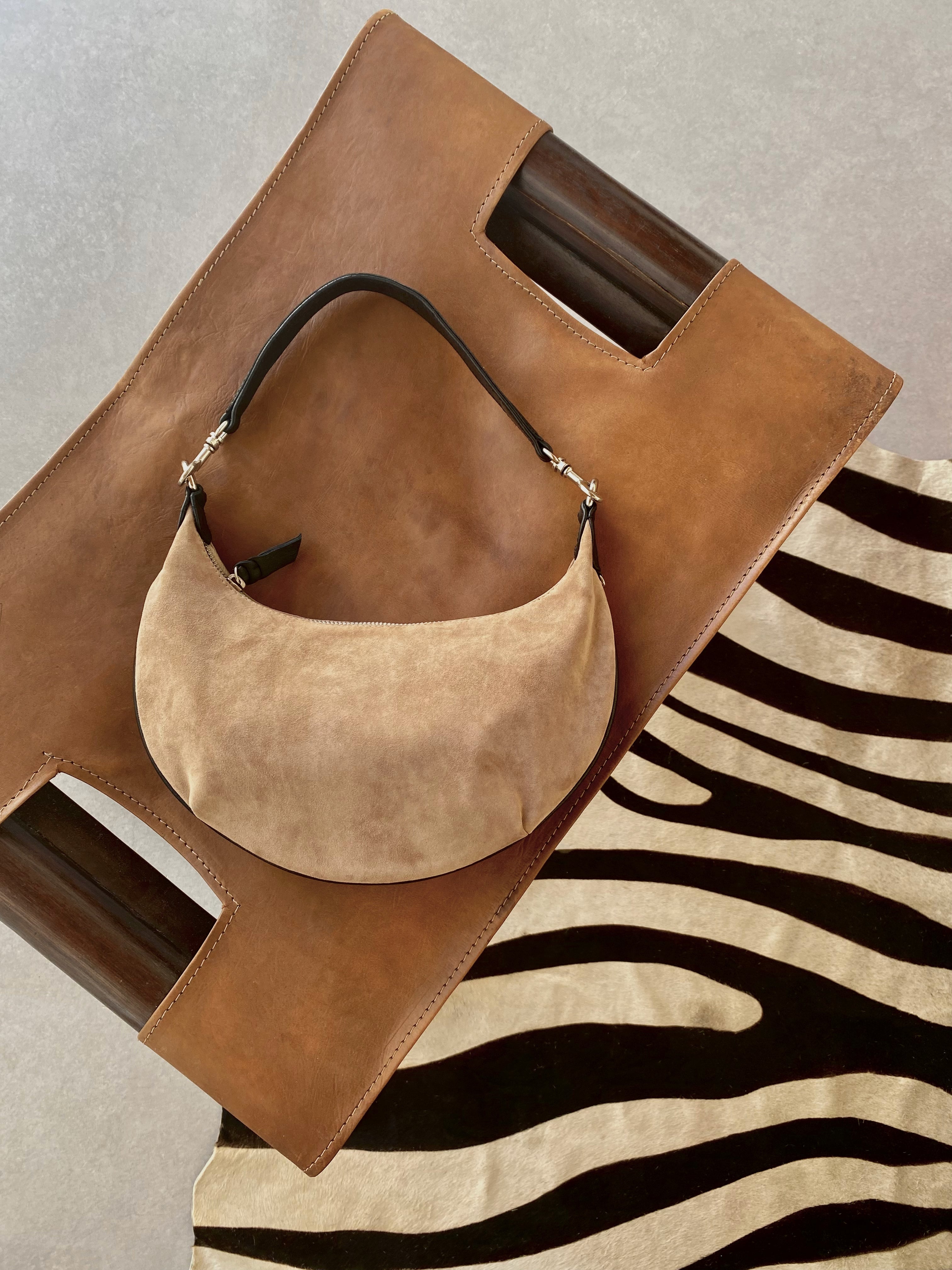 Handmade Bag-Moon Bag Suede-Genuine Suede – Ginger Bali