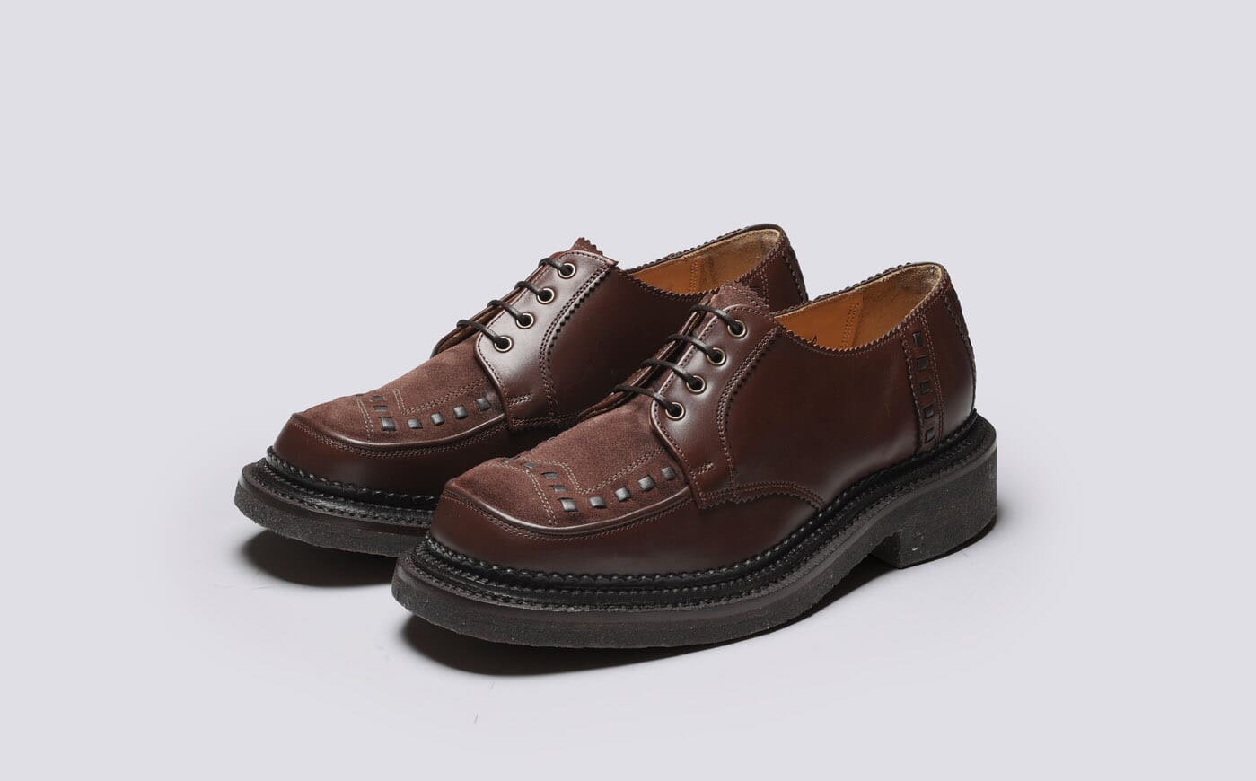 Grenson x Yuketen | Mens Creeper in Black with Triple Welt | Grenson