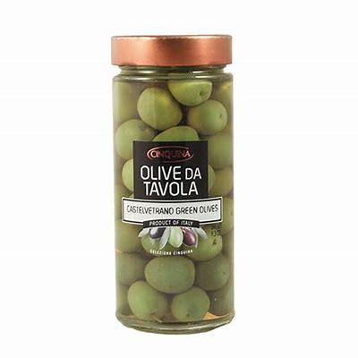 Cinquina Green Castelvetrano Olives, 11.3 oz | Italian Olives