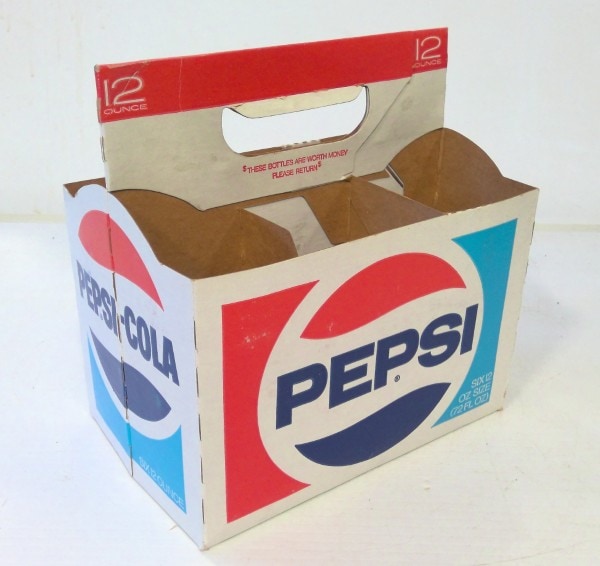 Vintage Cardboard 12 Oz. Pepsi 6 Pack Carrier - Hein Ventures Inc.