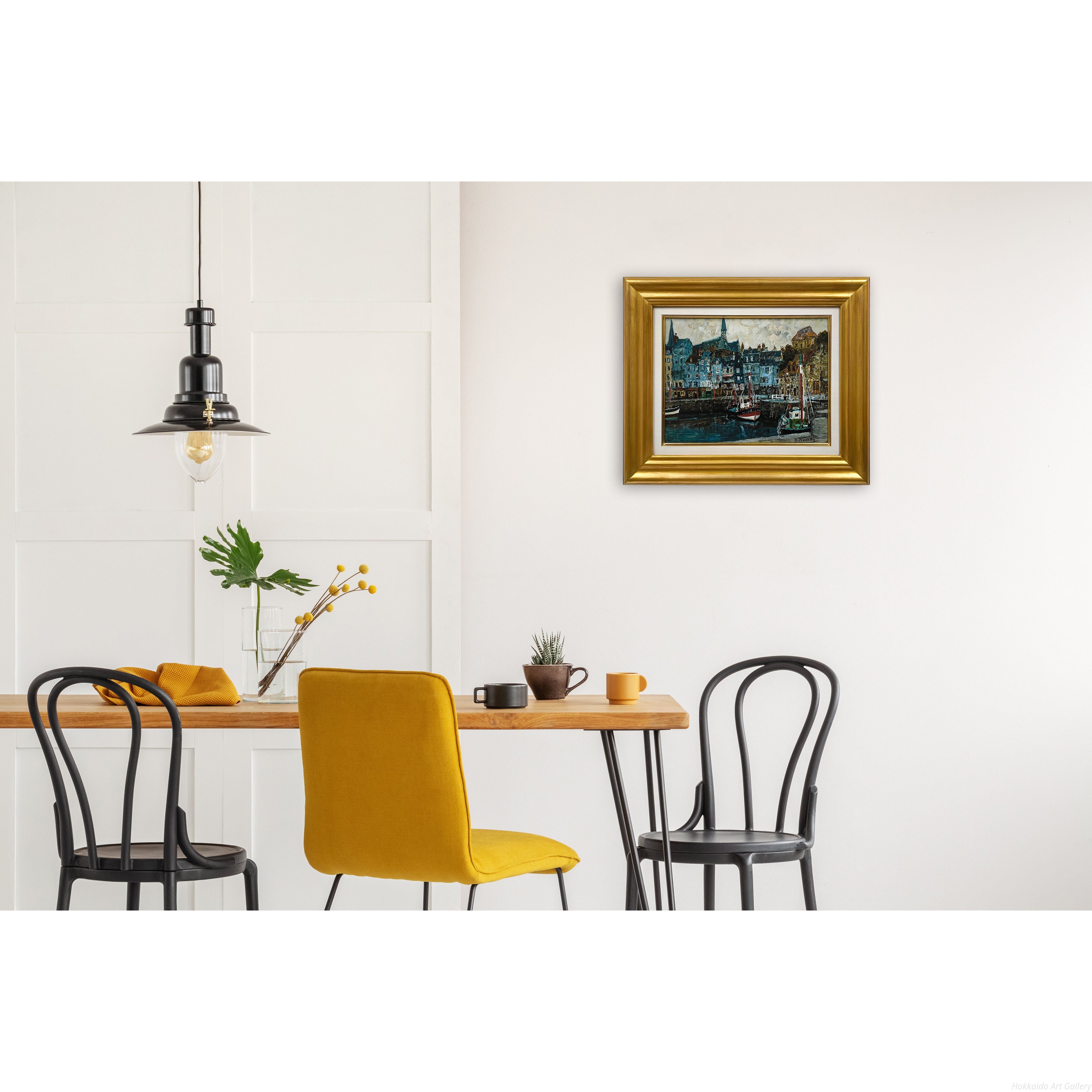 児玉幸雄 『オンフルール風景』 油彩画 - 北海道画廊