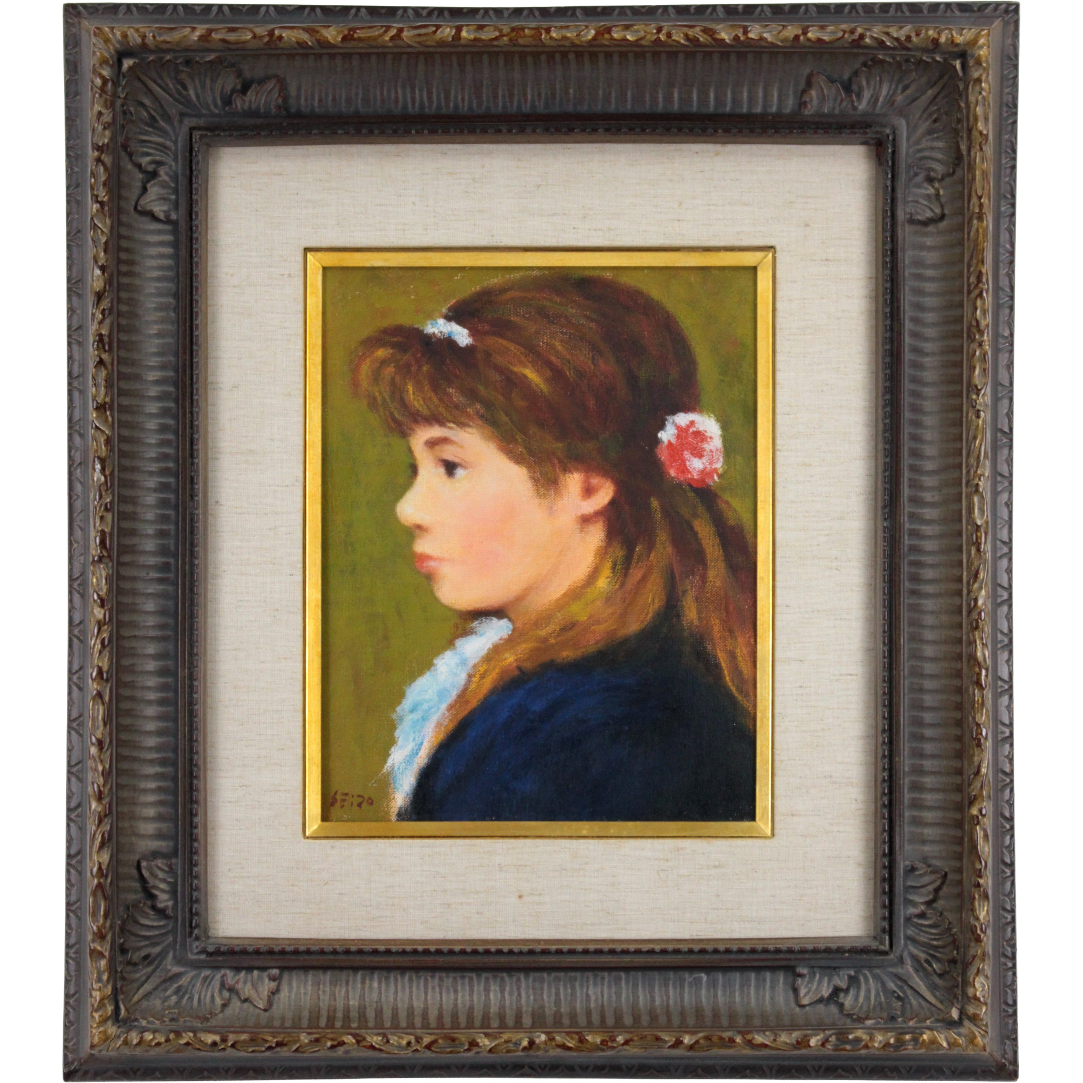 木本晴三 『婦人像』 油彩画 - 北海道画廊