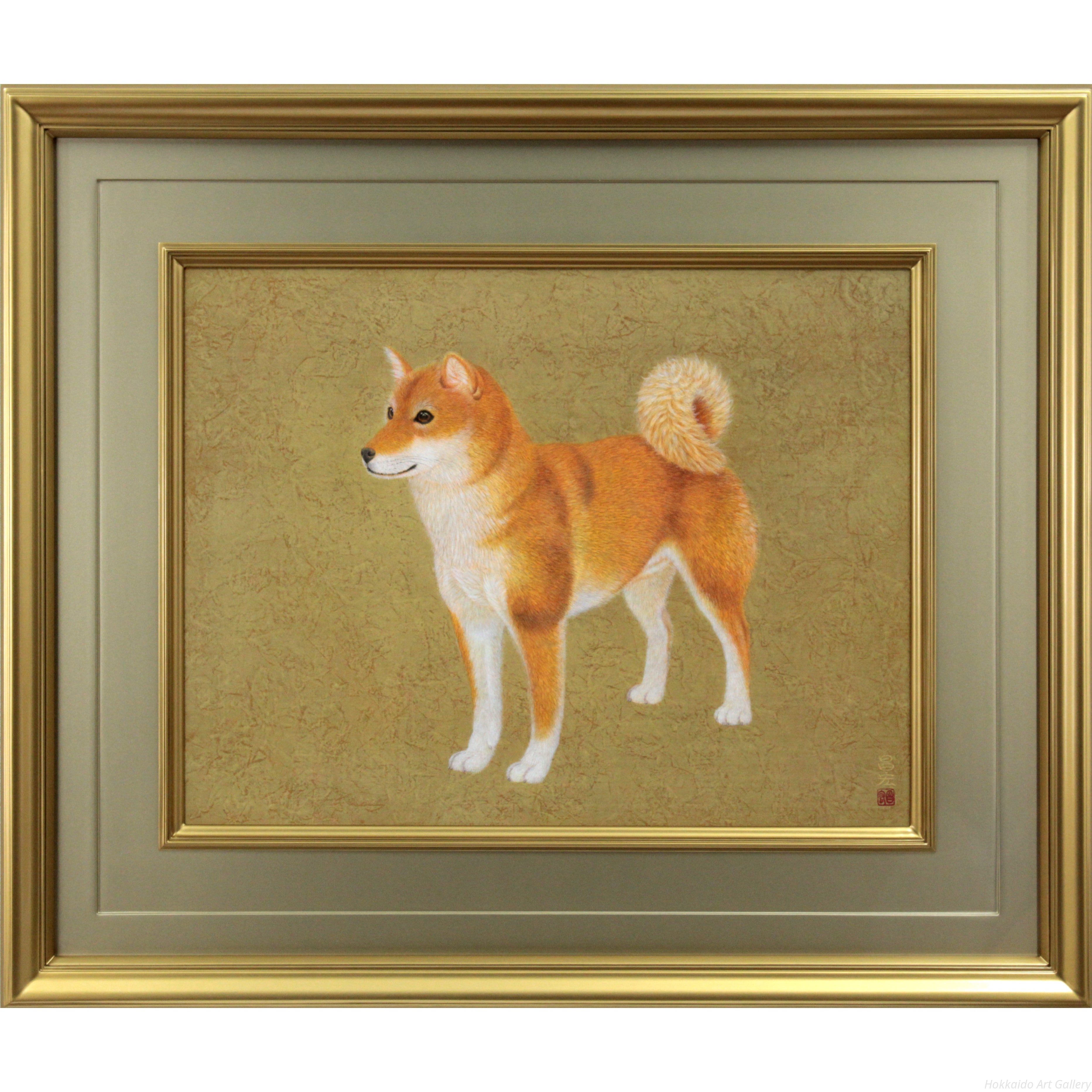 田口昌宏 『柴犬』 日本画 - 北海道画廊