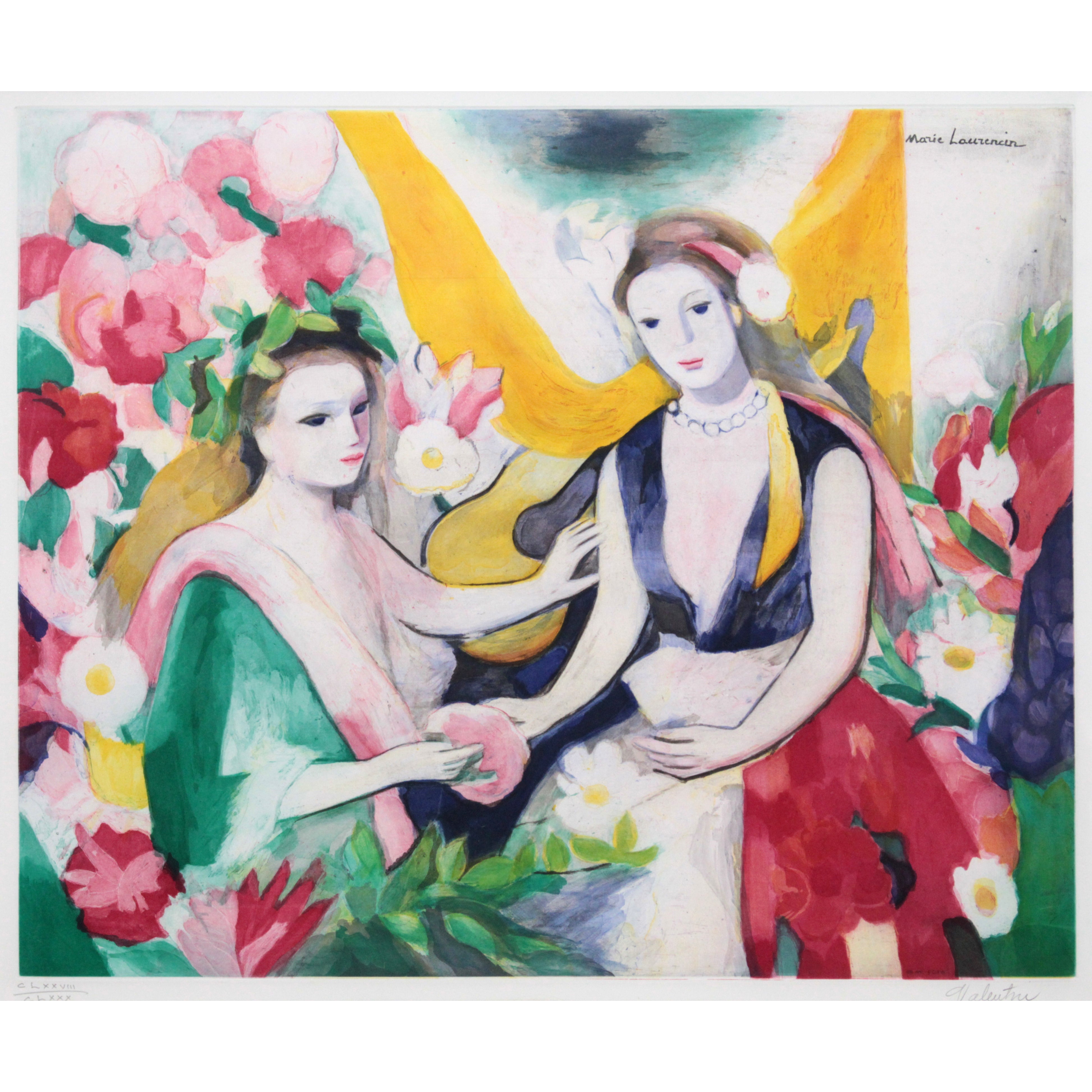 マリー・ローランサン 『二人の女性』 リトグラフ - 北海道画廊
