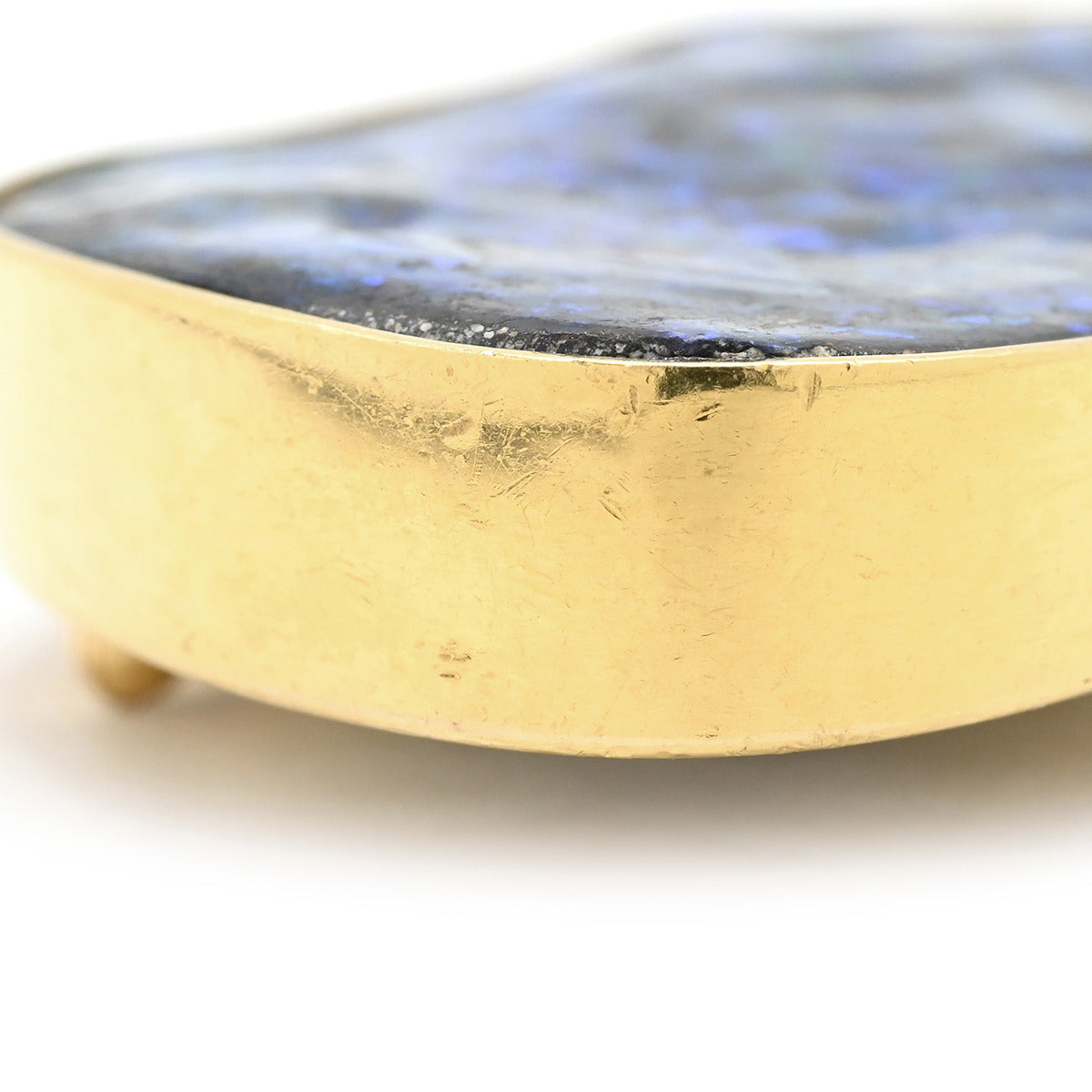 ノンブランド NON BRAND ボルダーオパール ブローチ ブルー×イエロー