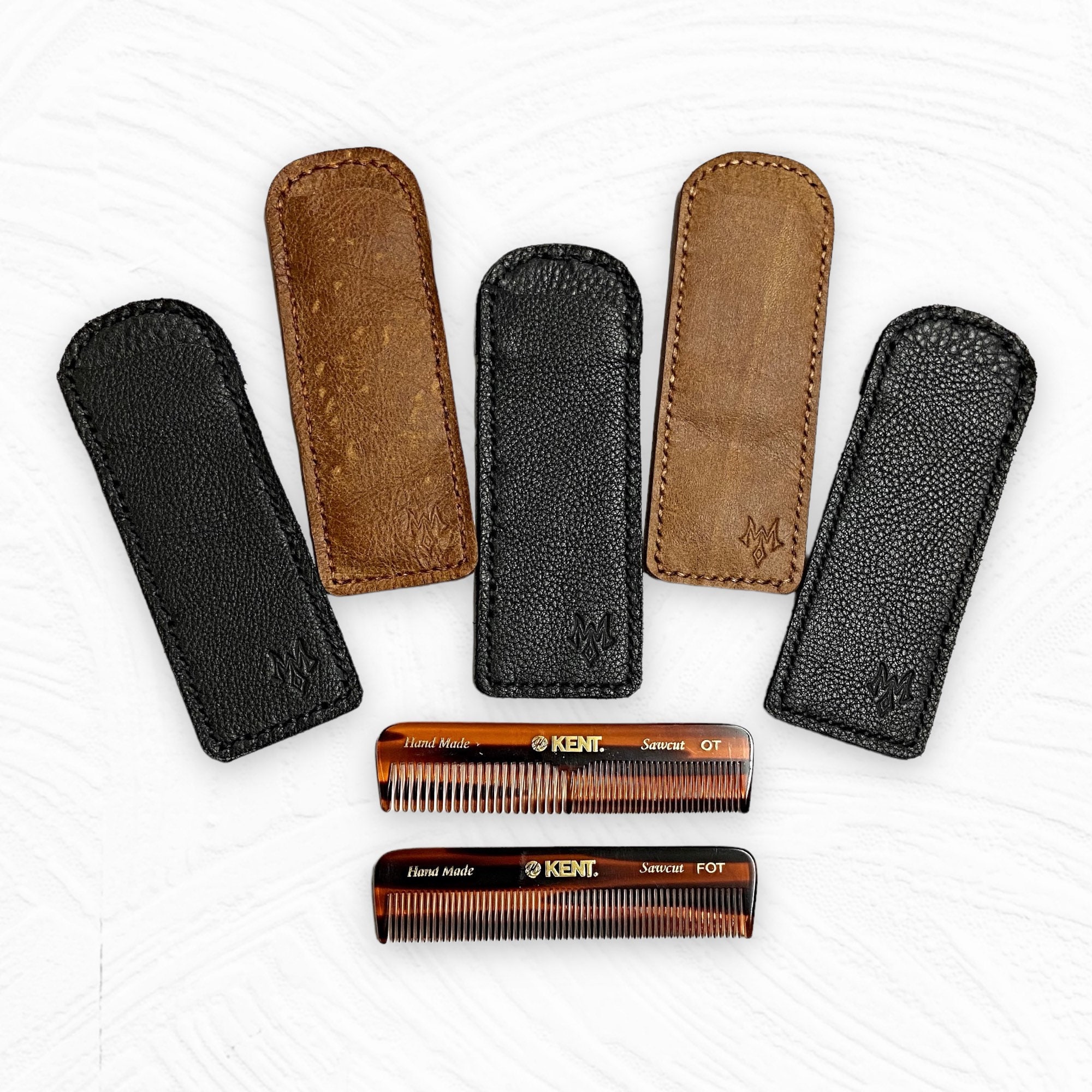 Custom Comb Case, Kent Comb Case, Recycled Leather Comb Case