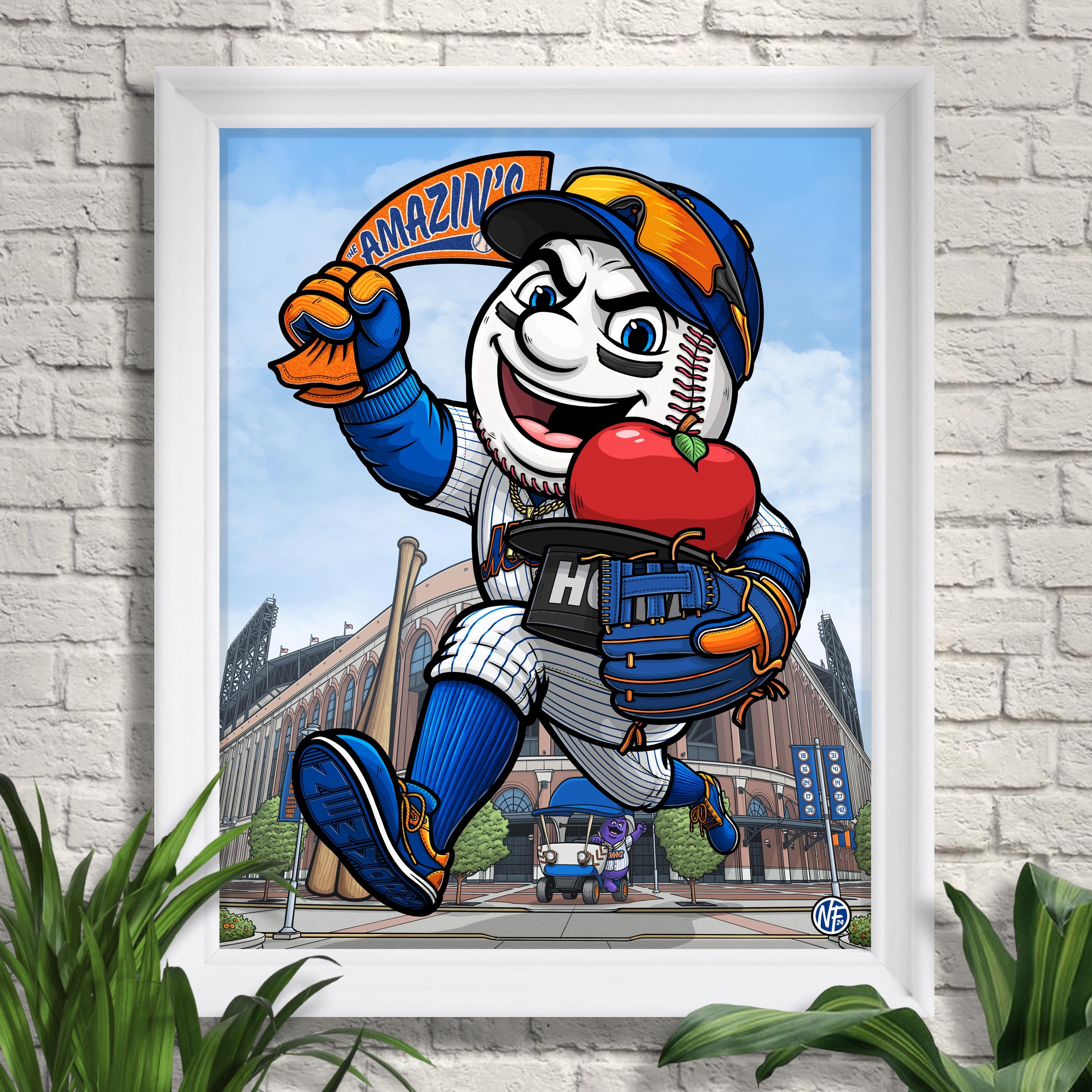 The Amazin's New York Baseball Print - Etsy