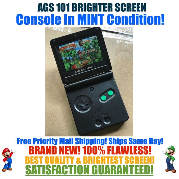 Nintendo Game Boy Advance GBA SP Onyx Black Green System AGS 101