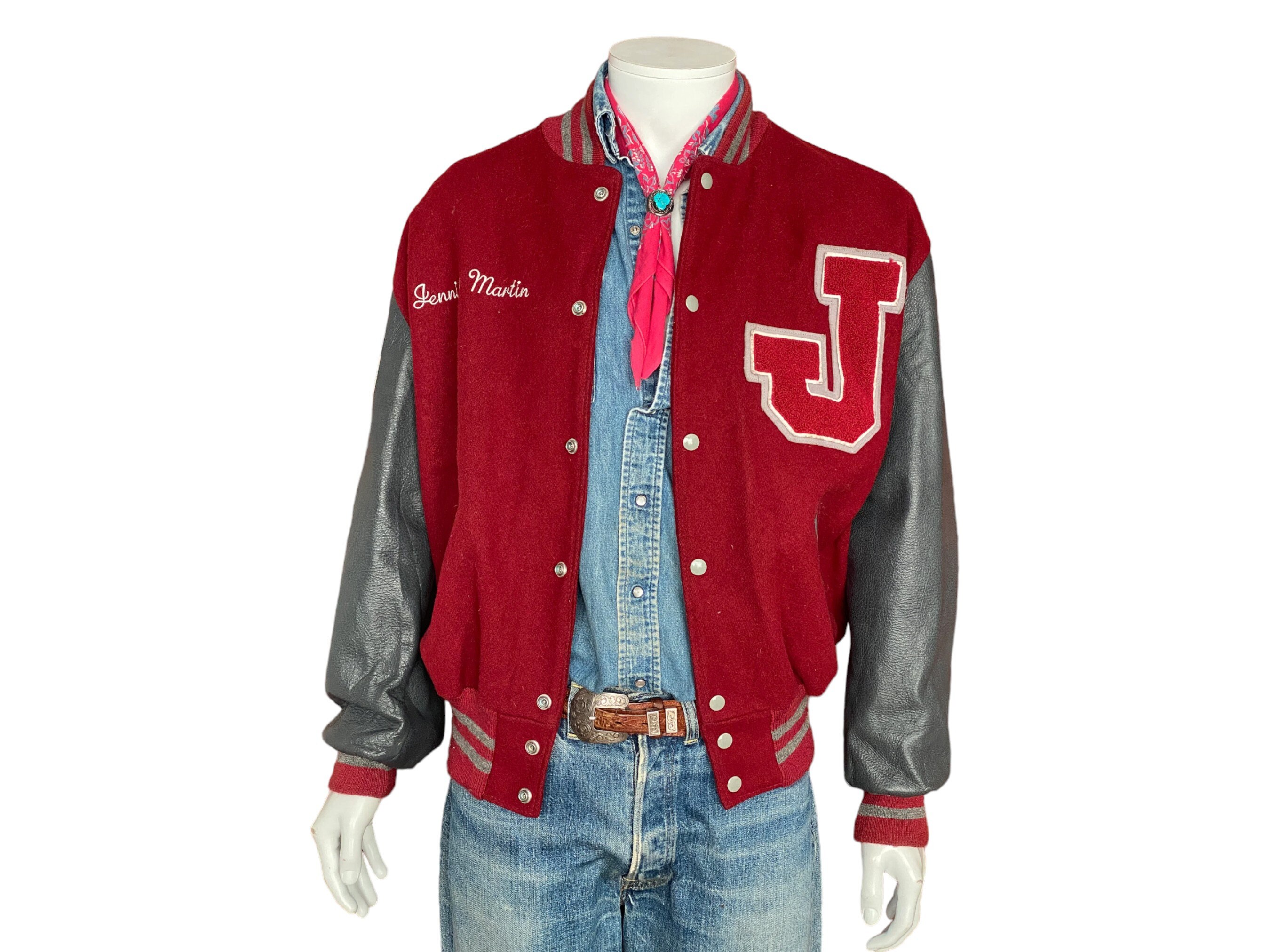 Vintage 90s Delong Varsity Jacket | Original Letterman Wool