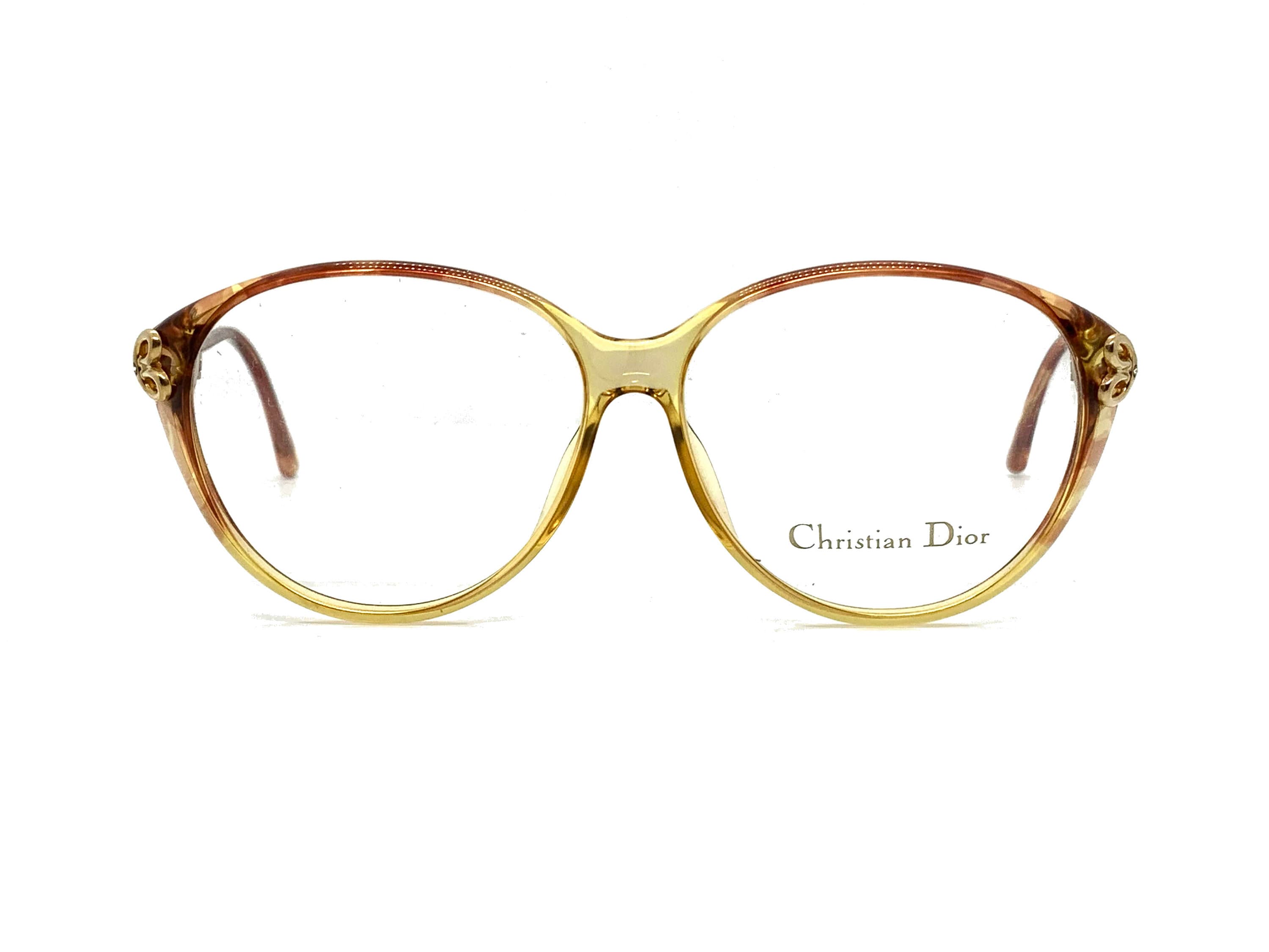 Vintage 80s Christian Dior Eyeglasses | Honey Gold Optyl 2783