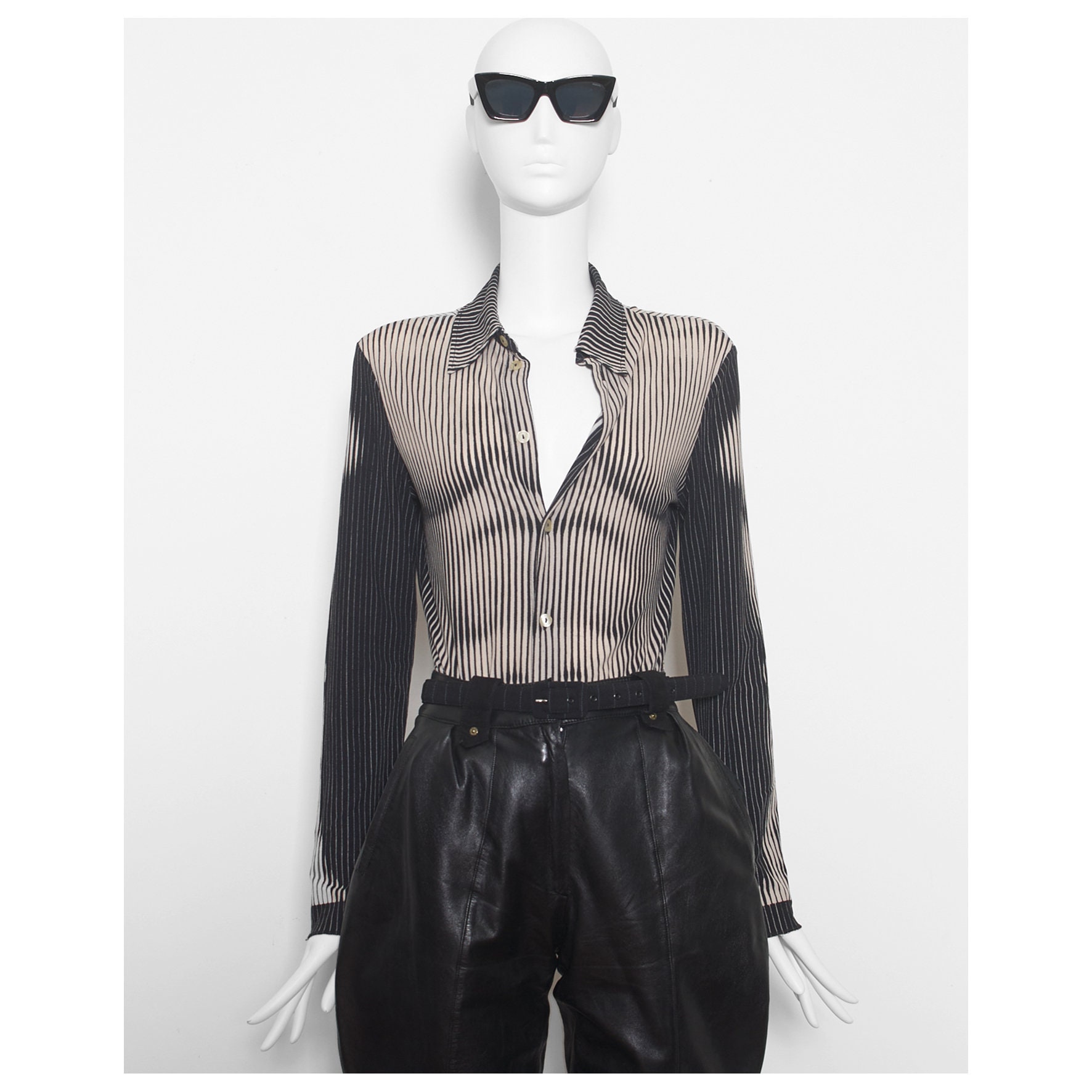 Vintage 1996 Jean Paul Gaultier Trompe L'oeil Muscle Shirt - Op