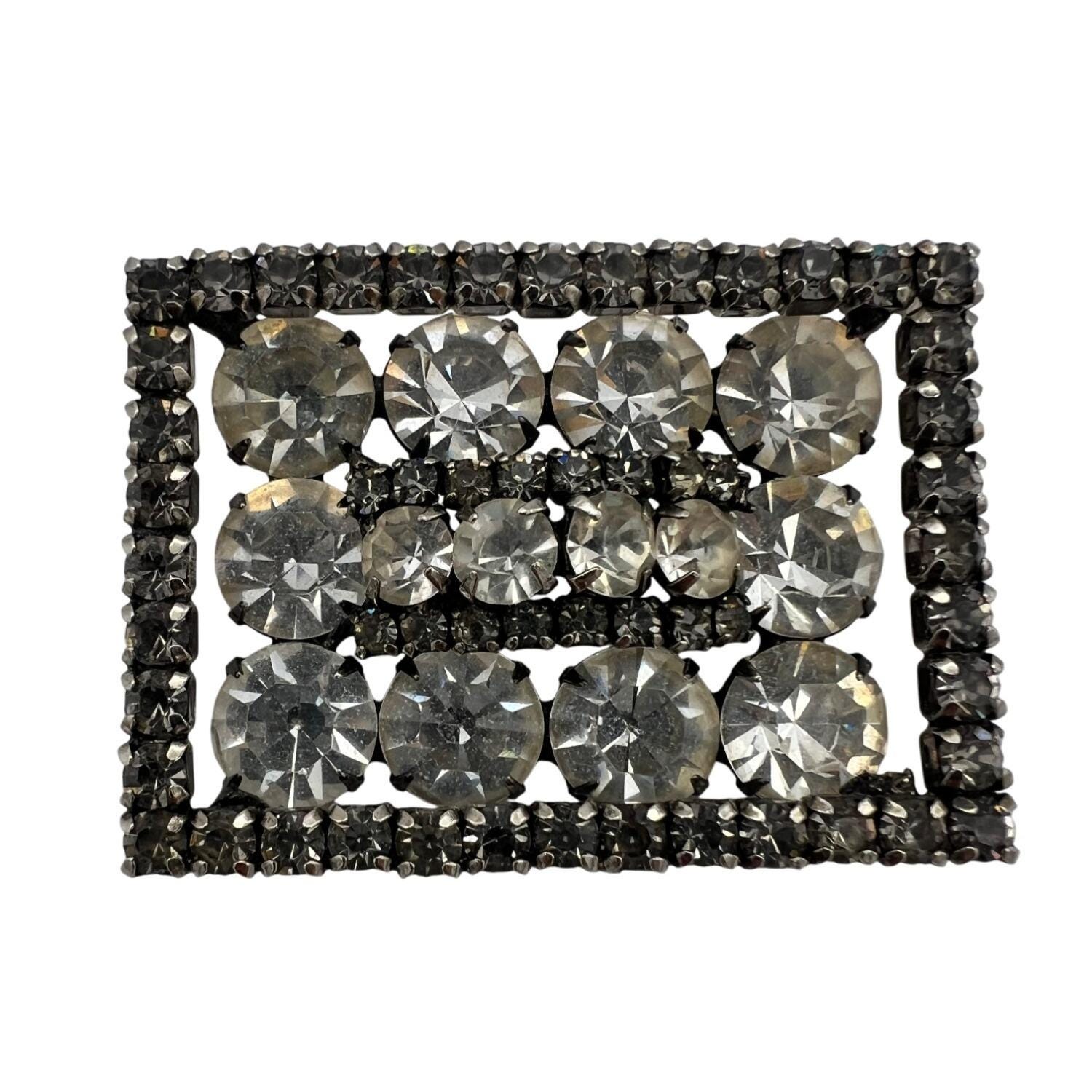 ヴィンテージ クレイマー ラインストーン フローラル ブローチ 2.25