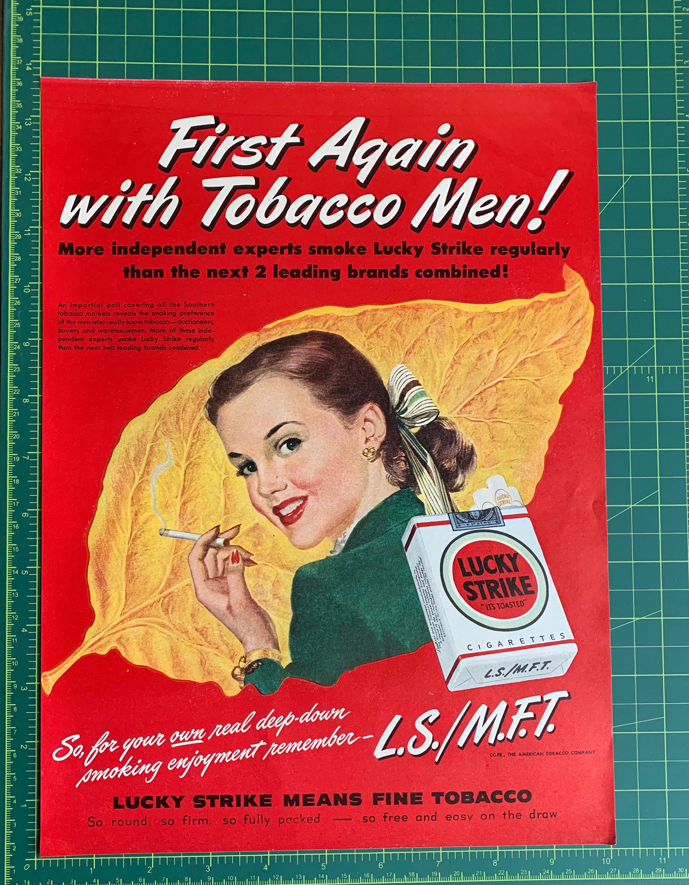 Vintage 1949 Lucky Strike Cigarettes Print Advertisement - Etsy