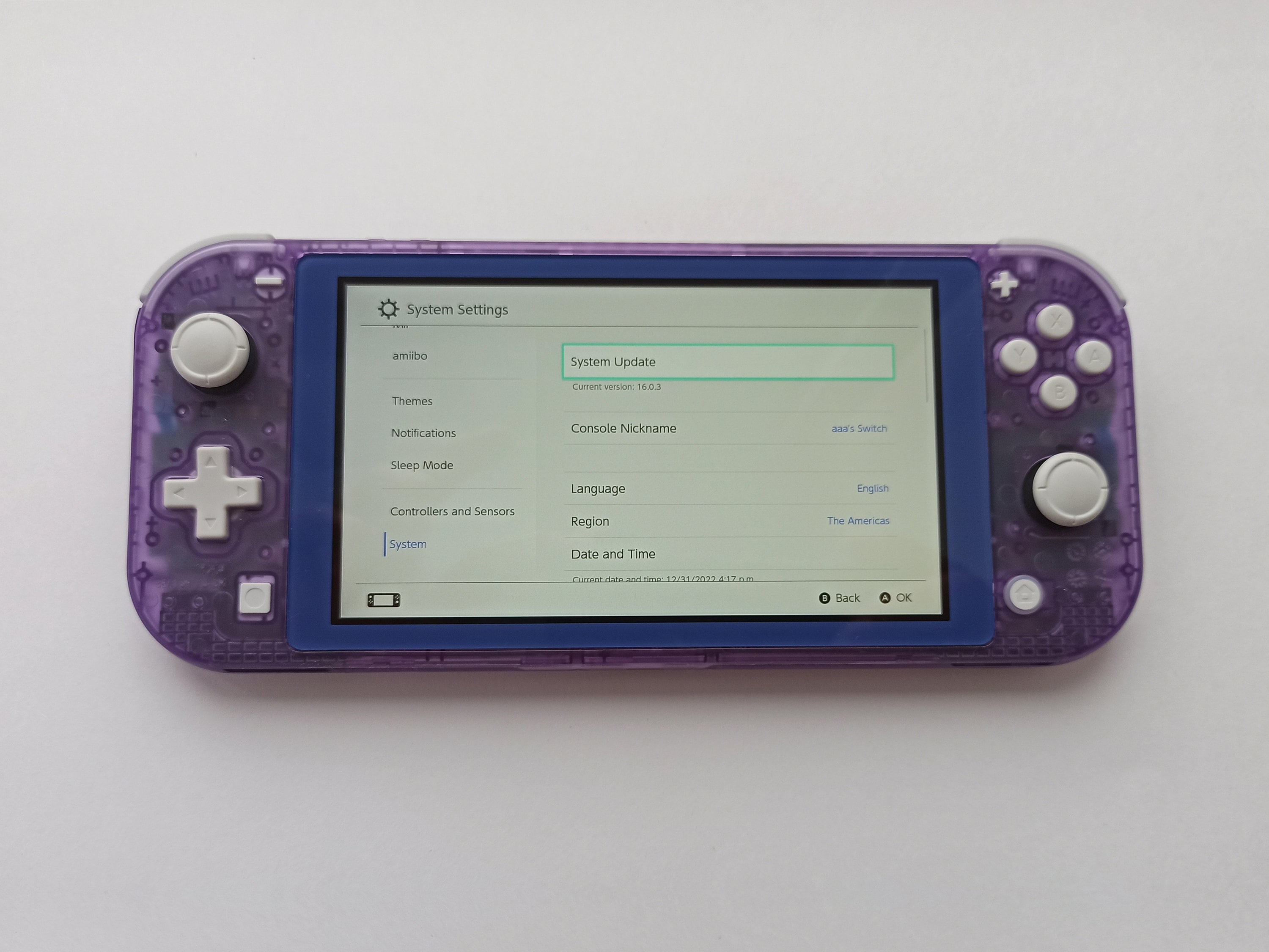 Custom Clear Purple Nintendo Switch Lite Console New Housing Shell