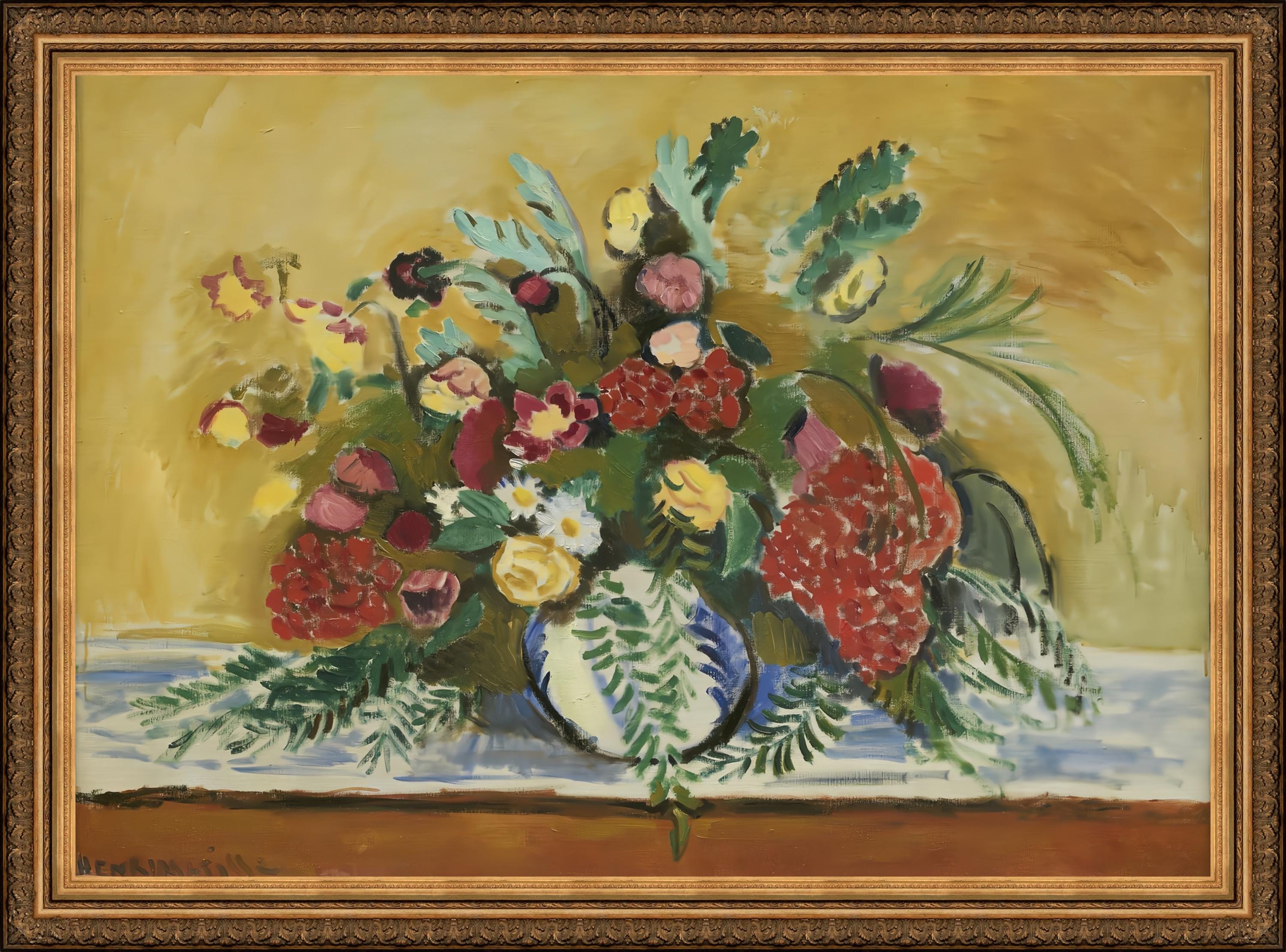 アンリ・マティス作「白い花瓶の花束」、A4/A3判複製ファインアート