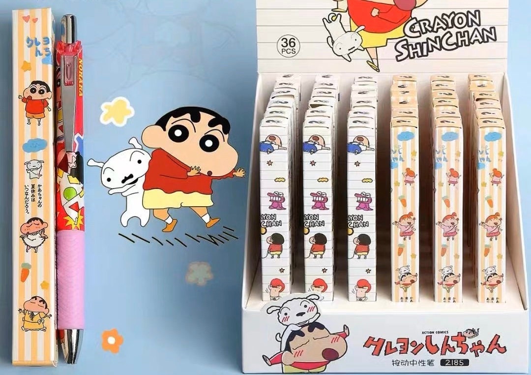 Kawaii Black Gel Pen 0.5mm. Random. Crayon Shinchan Japanese Anime