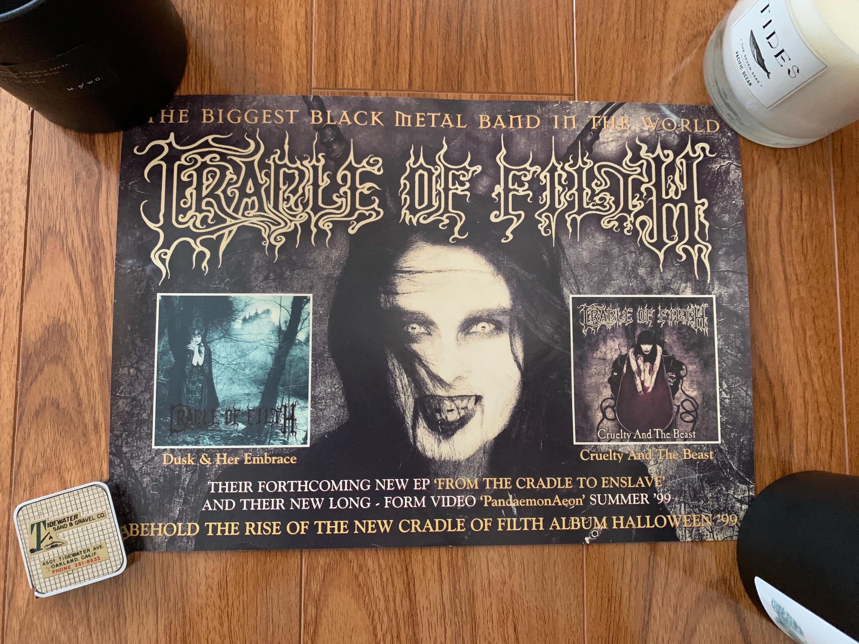Vintage 1999 Crade of Filth Poster as is Promotional - Etsy