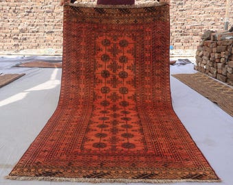 4 x 7 フィートのヴィンテージ バルーチ ラグ、グレー ブラウン ダーク