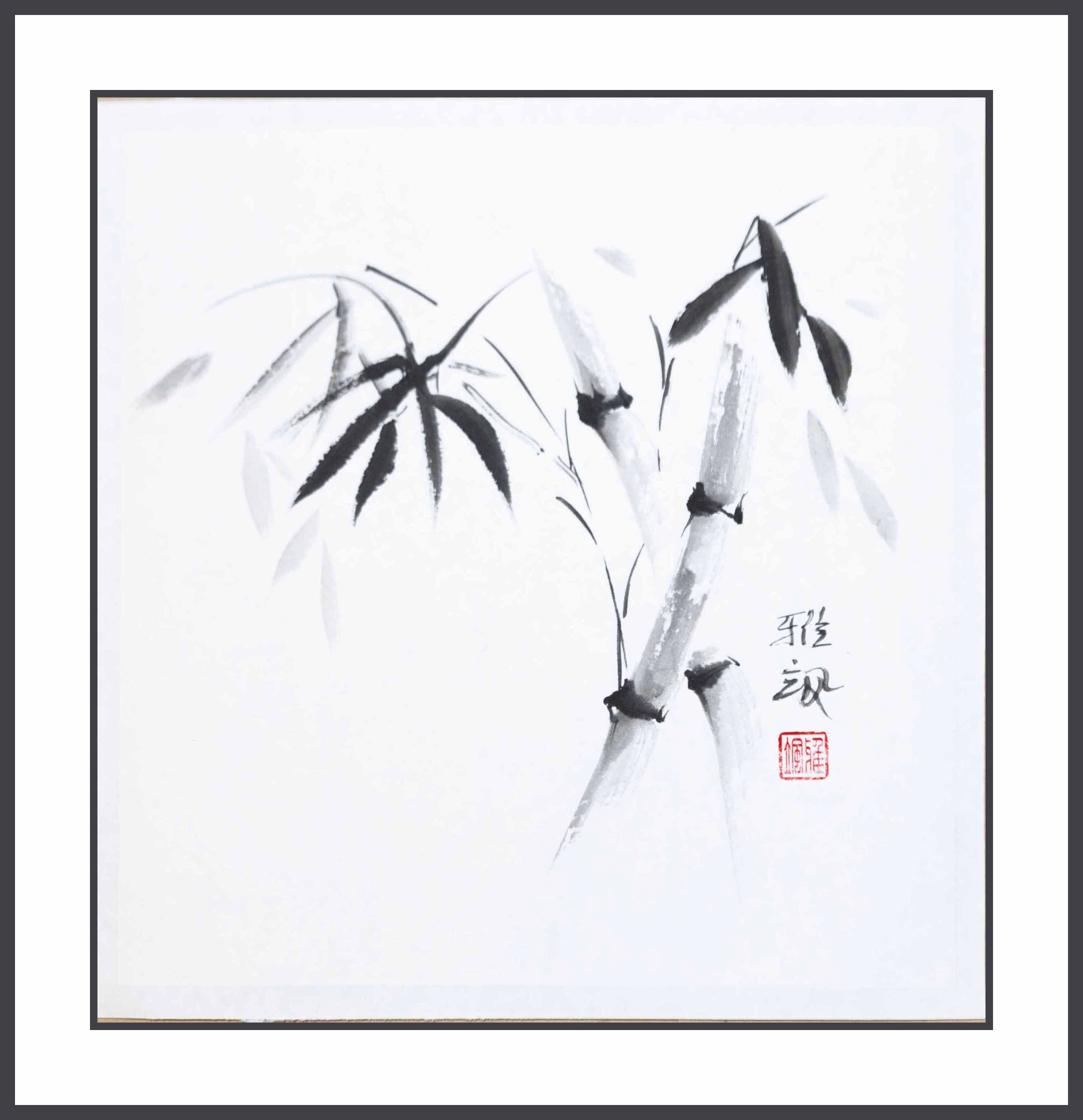 郑板桥「梅兰竹菊」掛軸 4条セット 四君子 水墨画 客間装飾 146×35cm