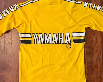 Vintage Yamaha Fox Racing '70s Motocross Moto Yellow Longsleeve