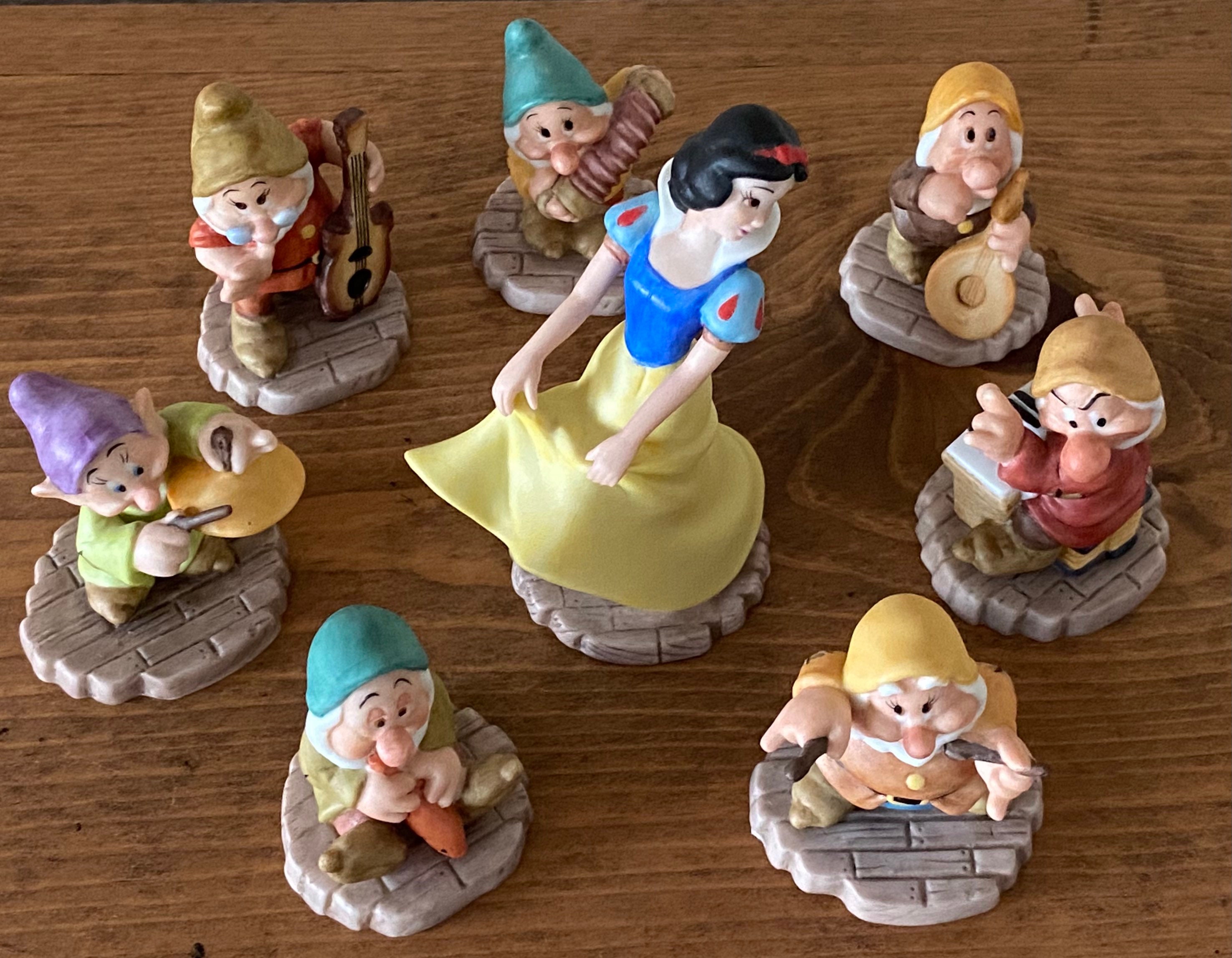 Vintage Snow White and the Seven Dwarfs Porcelain Figurines - Kato
