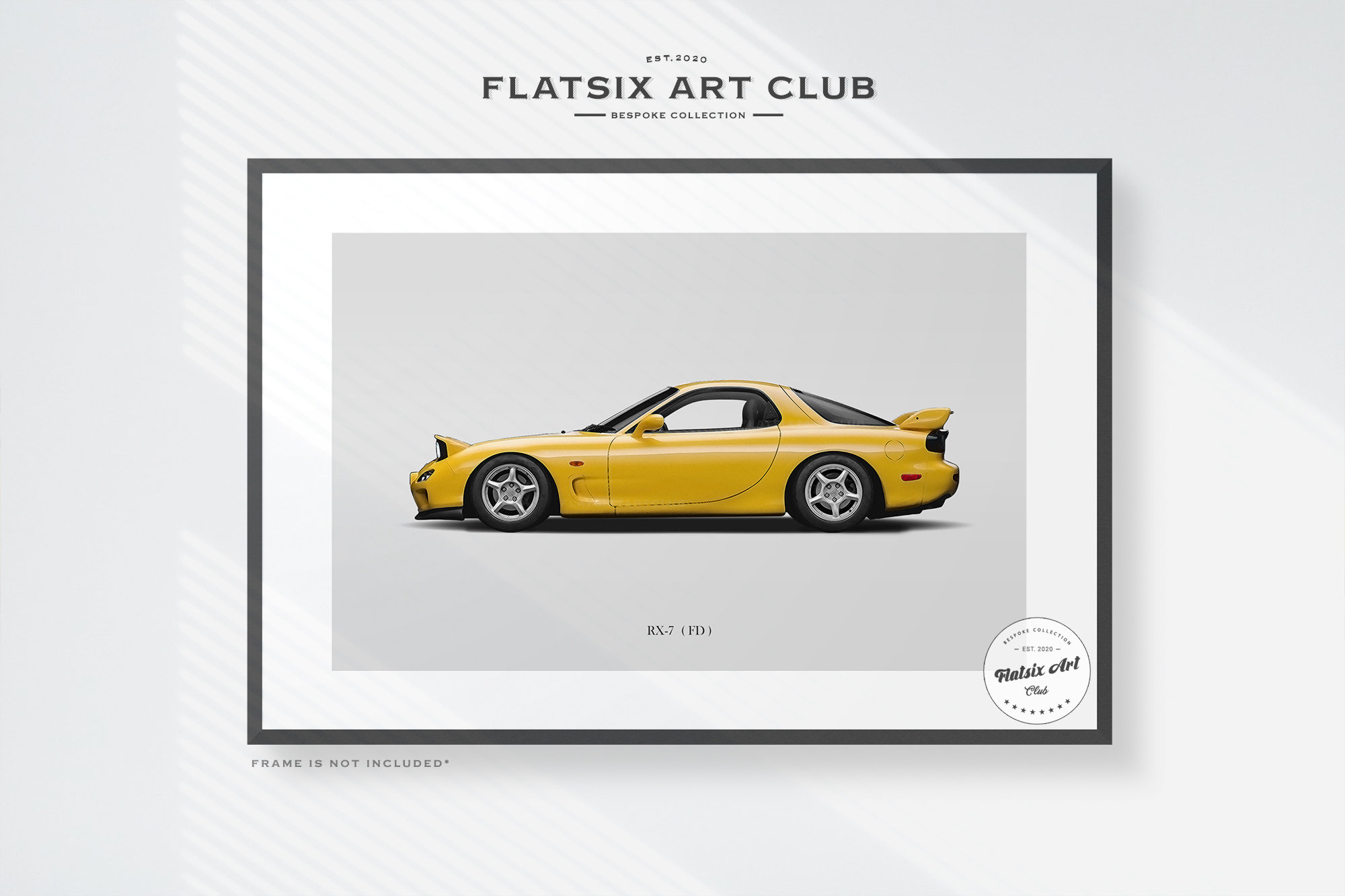 Mazda RX-7 (FD) Sketched Wall Art - Multi-colour Automotive Art