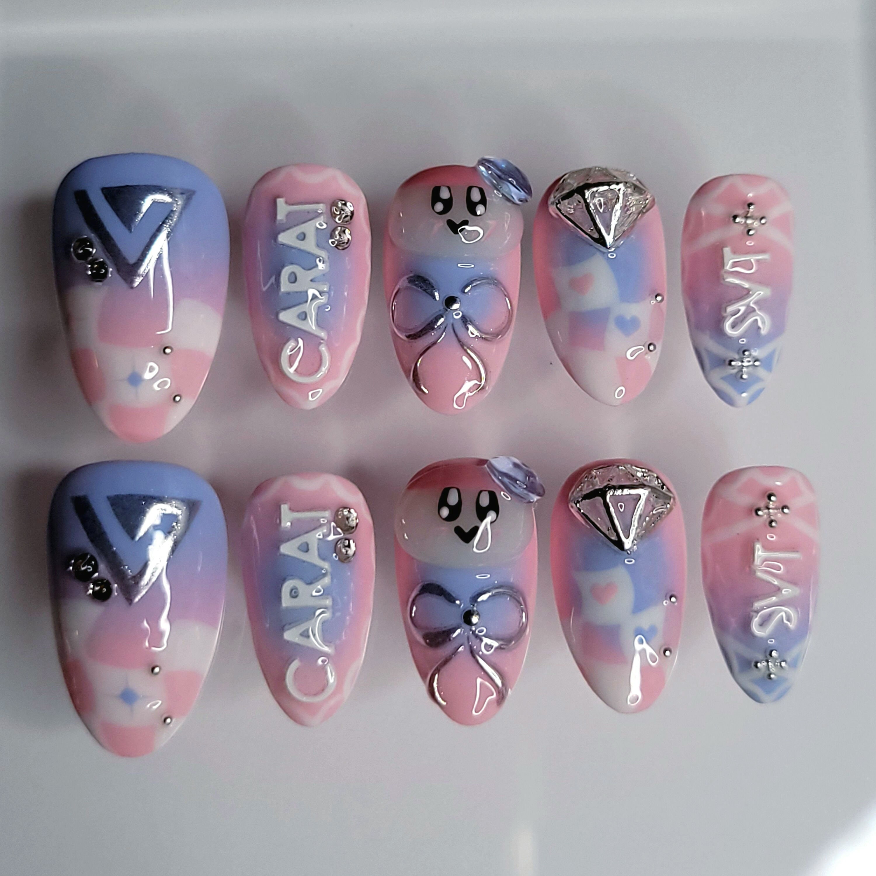 Seventeen Press on Nails Ver. 2| Seventeen Nail Inspo | Kpop Nails