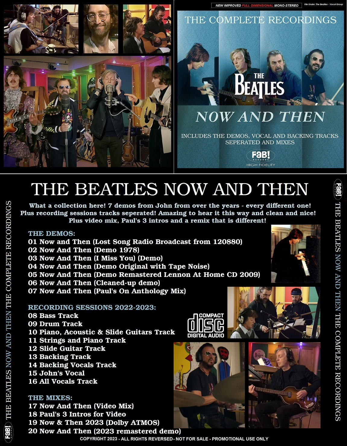 THE BEATLES: Now and Then the Complete Recordings - Sessions CD - Etsy