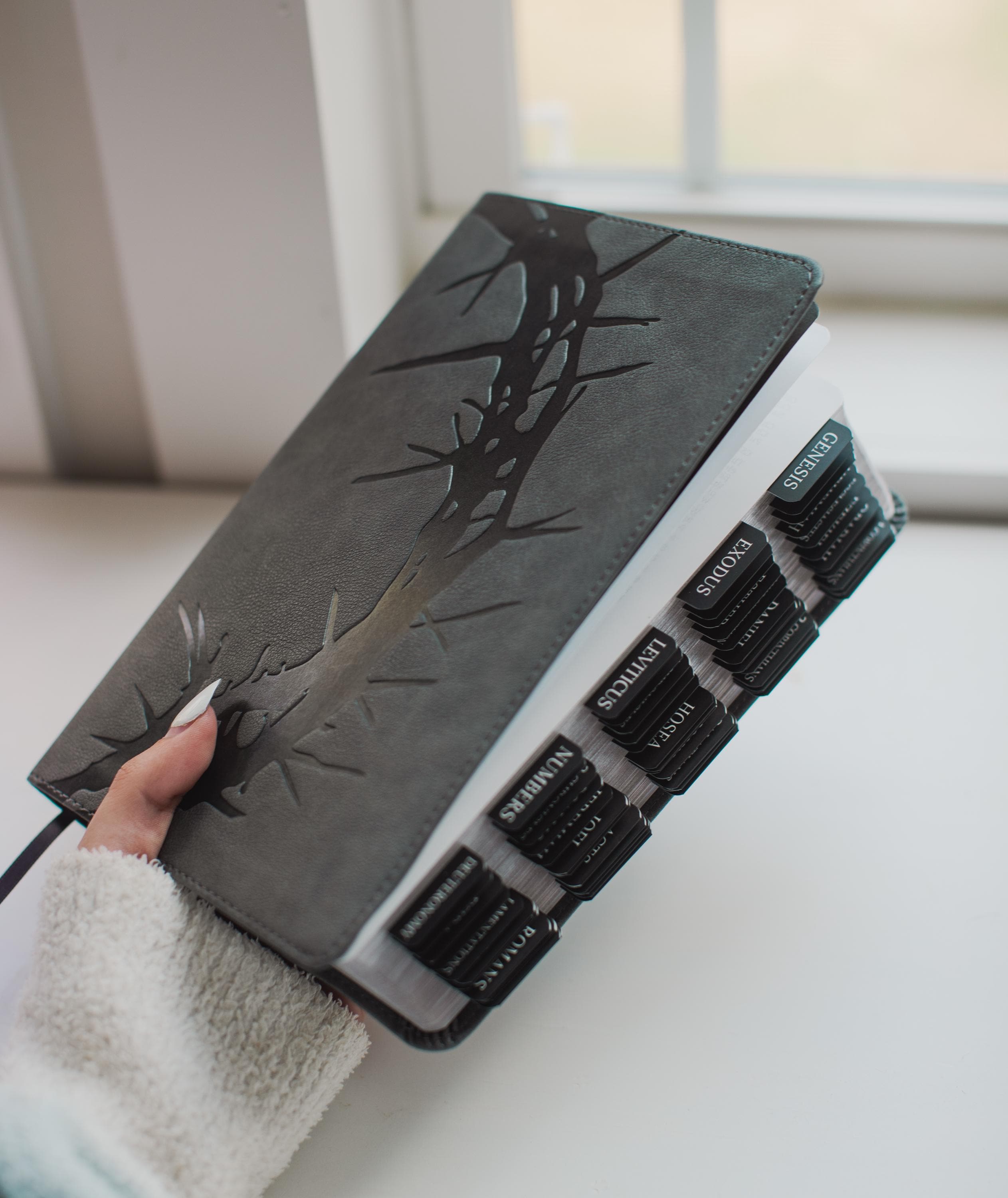 Personalized Black Leather Bible for Men Custom Engraved CSB Bible