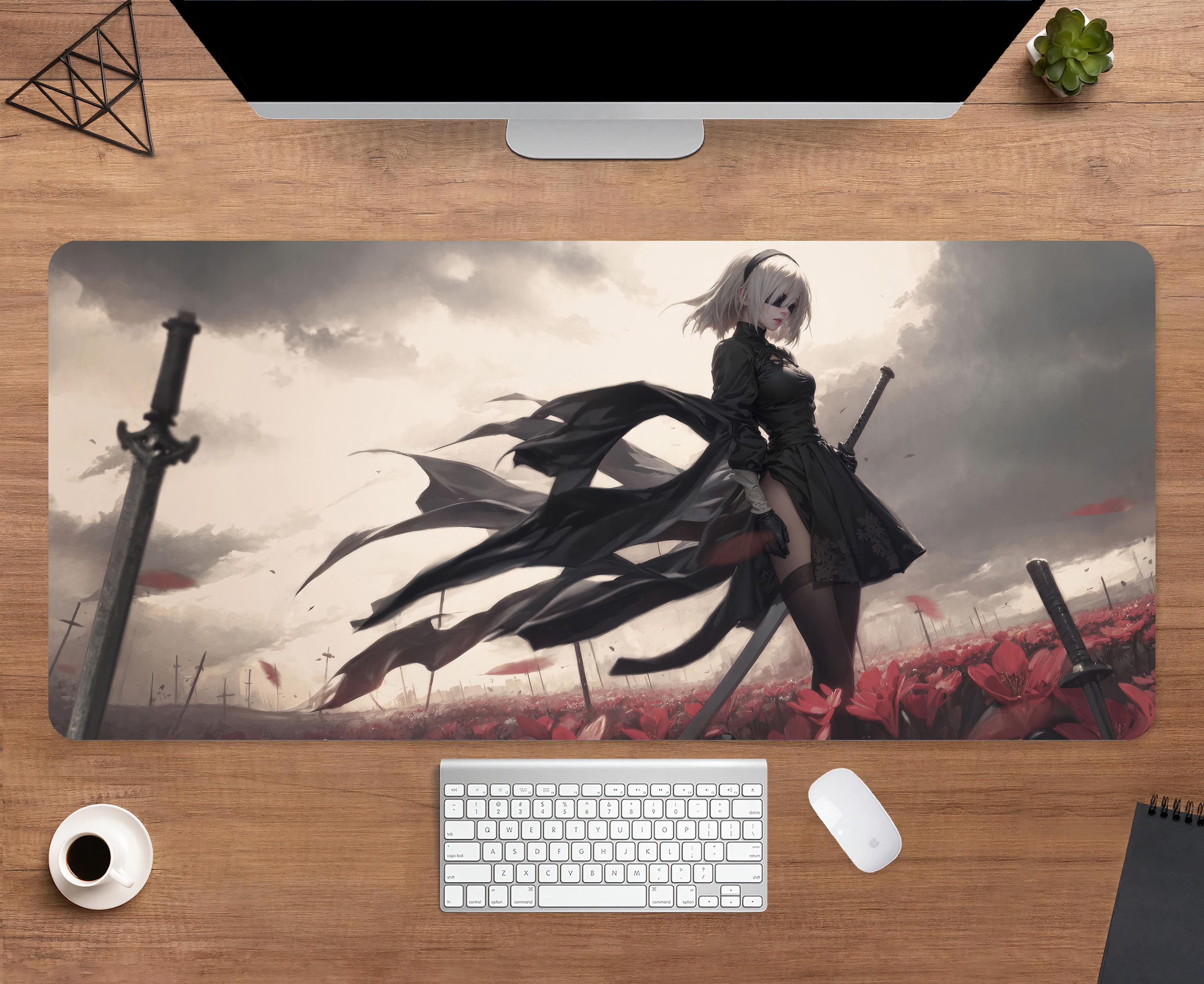 Nier Automata Desk Mat | Nier Automata 2B Mouse Pad | Large Desk