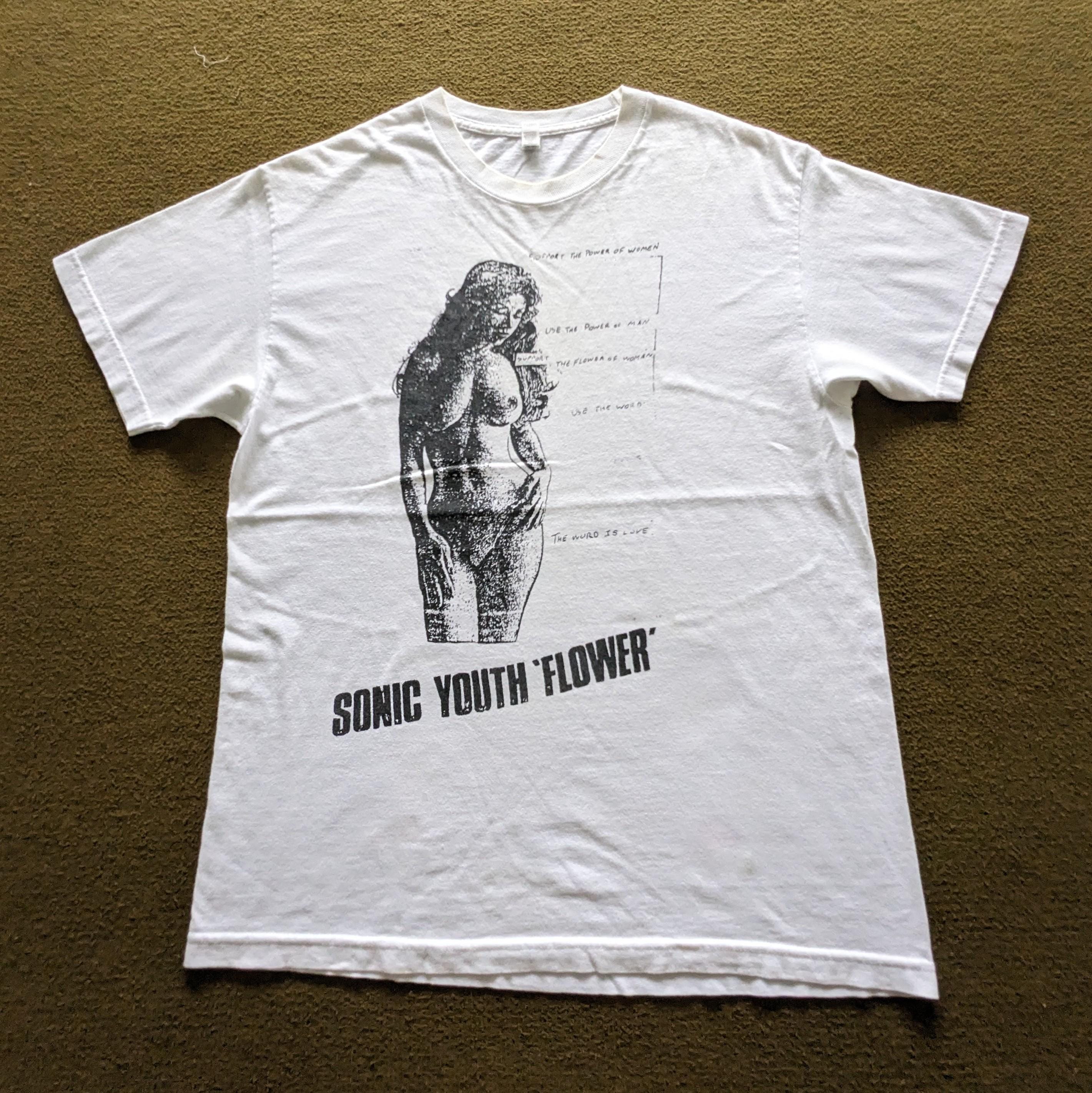 ヴィンテージ SONIC YOUTH フラワー アメリカンロックバンド Tシャツ