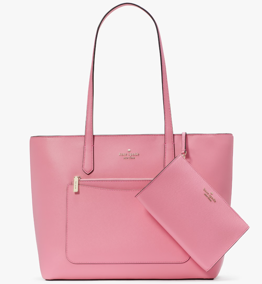 Kate Spade Staci Large Tote + Wristlet + Pouch Pink Bag KF369