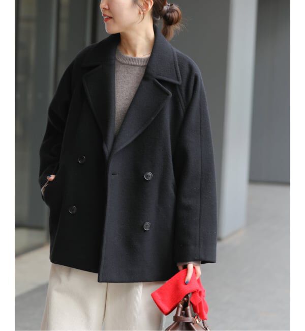 relumeネイビー 尾州ウールピーコート relumeネイビー 尾州ウール
