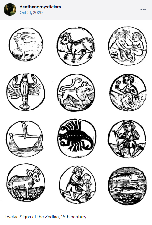 Twelve Signs of the Zodiac、15世紀 : r/astrologymemes