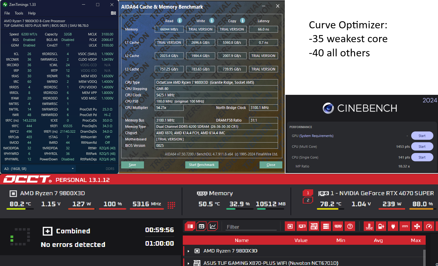 9800x3d と RAM のオーバークロック - AIDA64 のレイテンシ、思っ