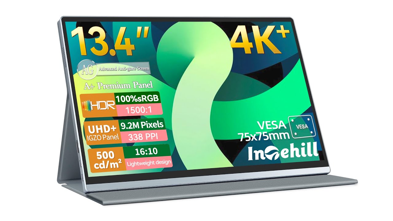 Intehill 13.4inch 4K+ 16:10 Portable Monitor U13ZA - YouTube