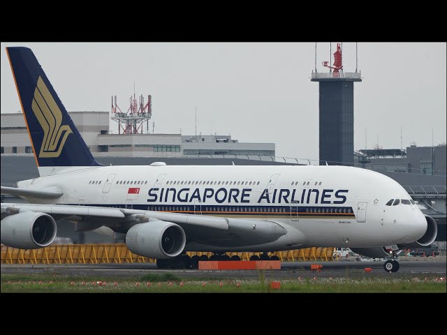 Singapore Airlines Airbus A380 9V-SKZ Landing and Takeoff | NRT