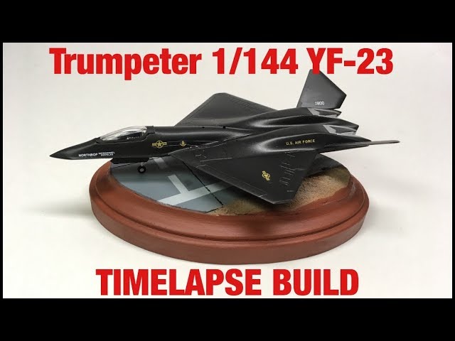 Trumpeter 1/144 YF-23 Black Widow Two- TIMELAPSE BUILD - YouTube
