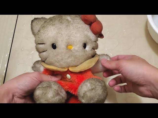 Washing] I washed Kitty 10 years ago [Stuffed toy] - YouTube