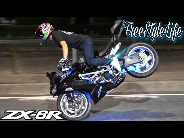 ウイリー】名古屋のイベントでバイクでウイリーサークル！！ZX-6Rで