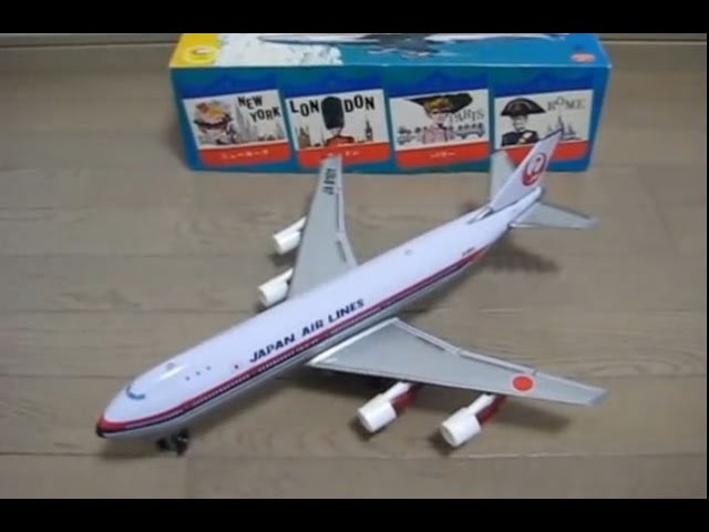 野村トーイ、電動走行 ブリキ製 日本航空 ボーイング747 JAL Boeing