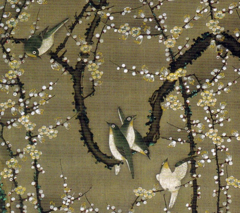 動植綵絵 02 梅花小禽図 Baika Shokin-zu (Plum Blossoms and Small