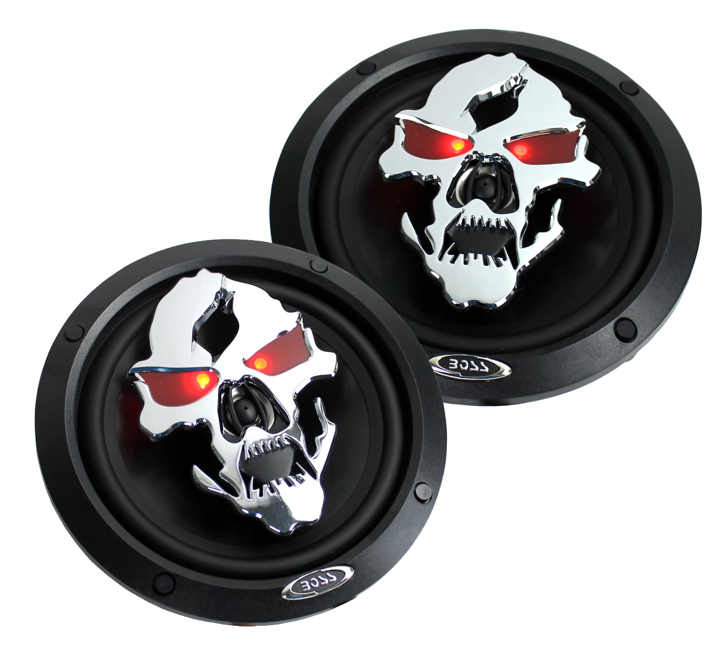 2) NEW BOSS SK652 6.5” 300W 2-Way Full Range Phantom Skull Car