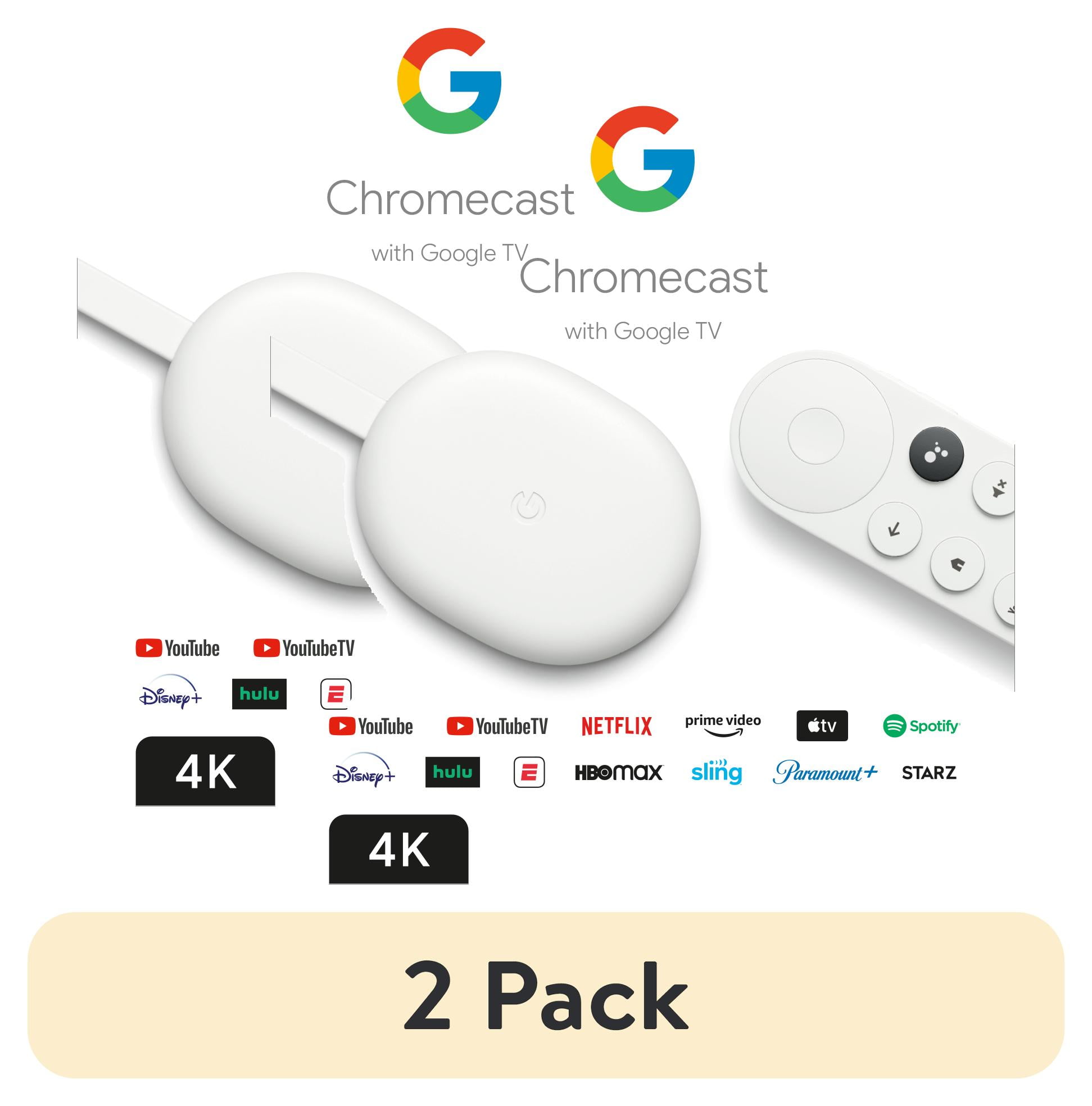 2 pack) Chromecast with Google TV - Streaming Entertainment in 4K