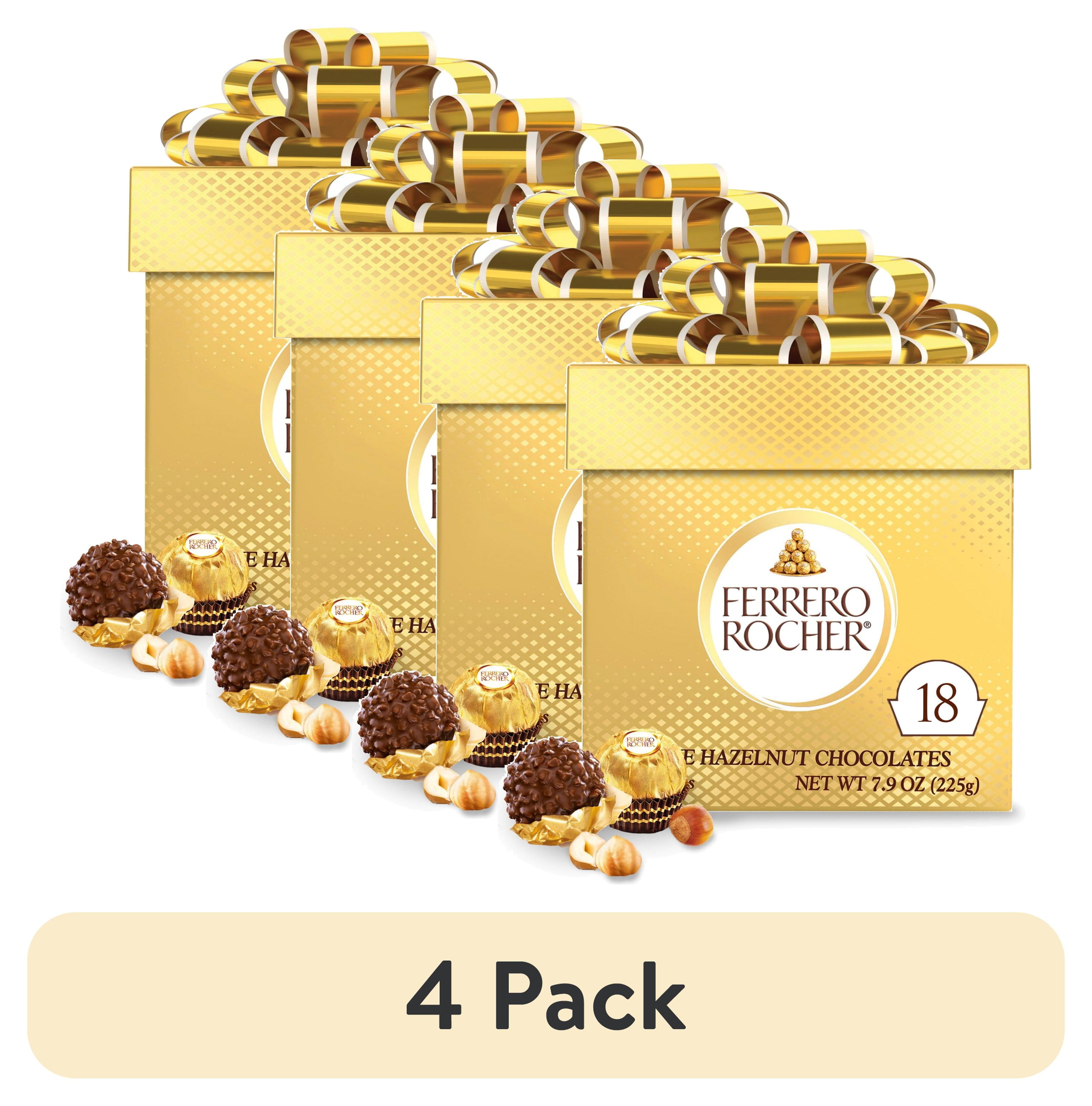 4 pack) Ferrero Rocher Gourmet Hazelnut Milk Chocolate Gift Box