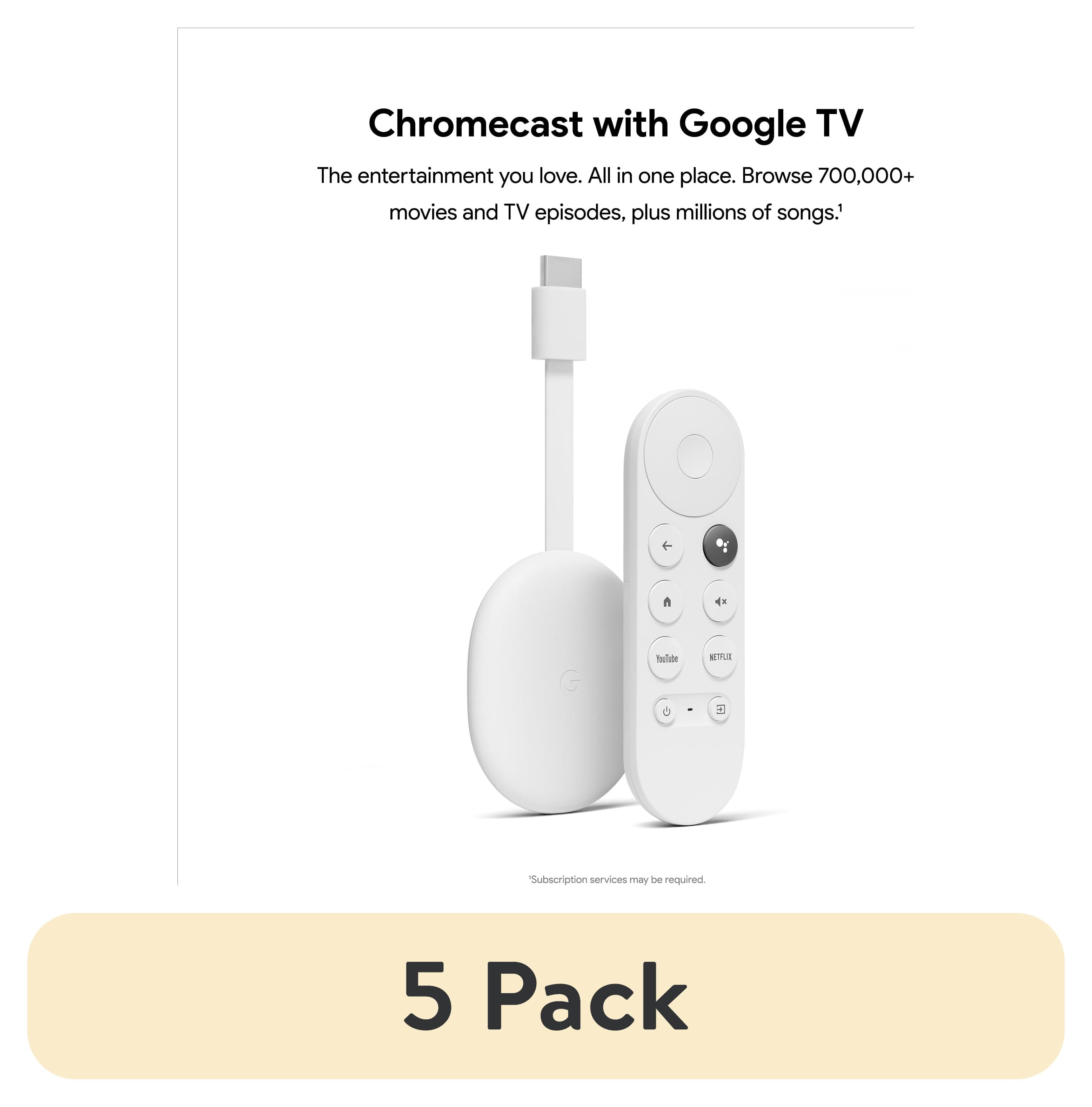 5 pack) Chromecast with Google TV - Streaming Entertainment in 4K