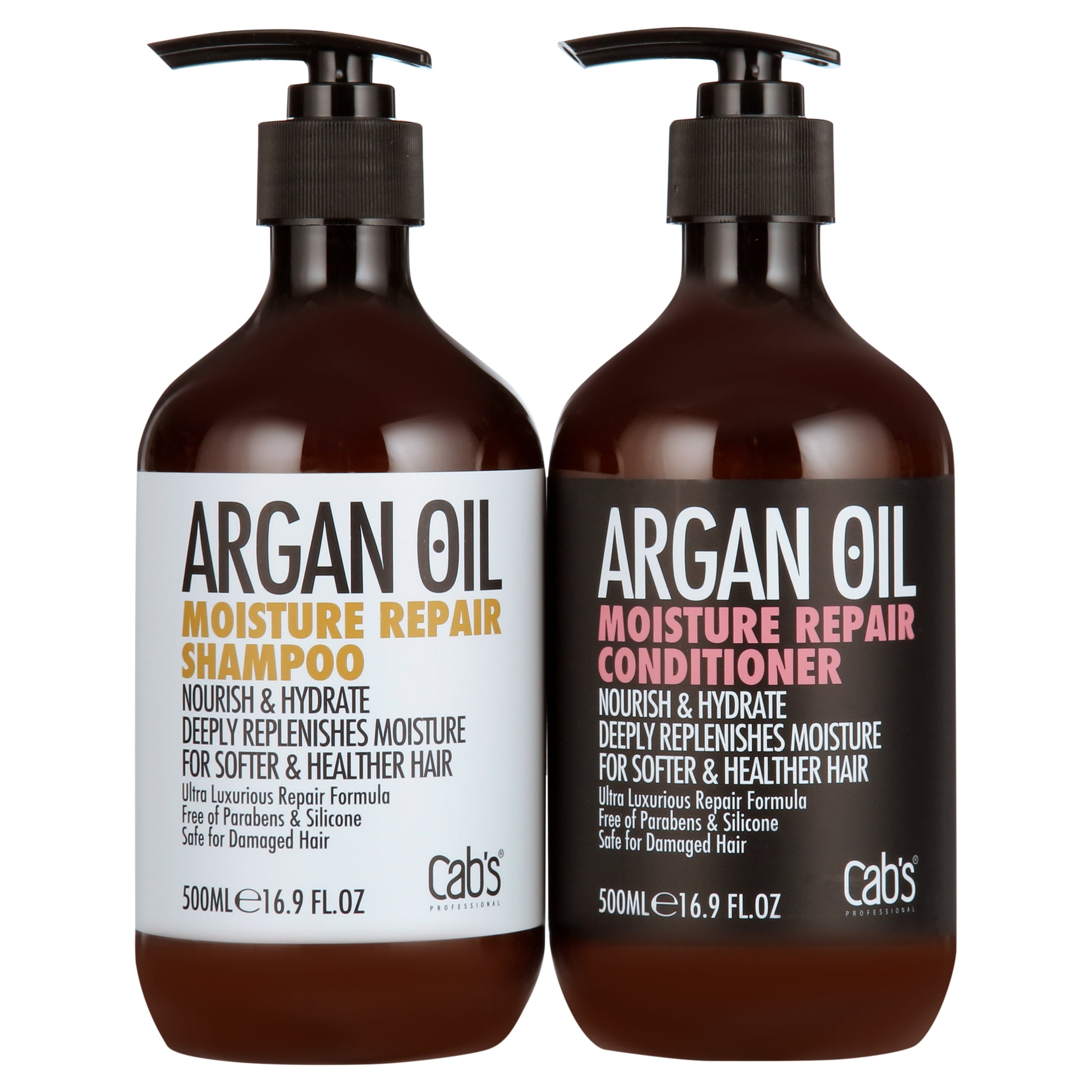 Cab's Moroccan Argan Oil Shampoo and Conditioner Set, Moisture